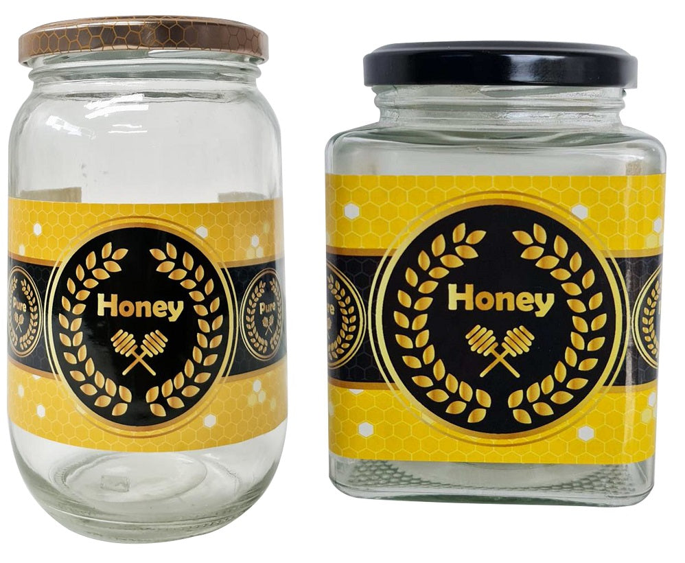 100 Honey Labels with Round Nutritional Facts - Customizable Stickers for Jars, Bottles & Homemade Products - Perfect for Beekeepers, DIY Gifts & Pantry Organization