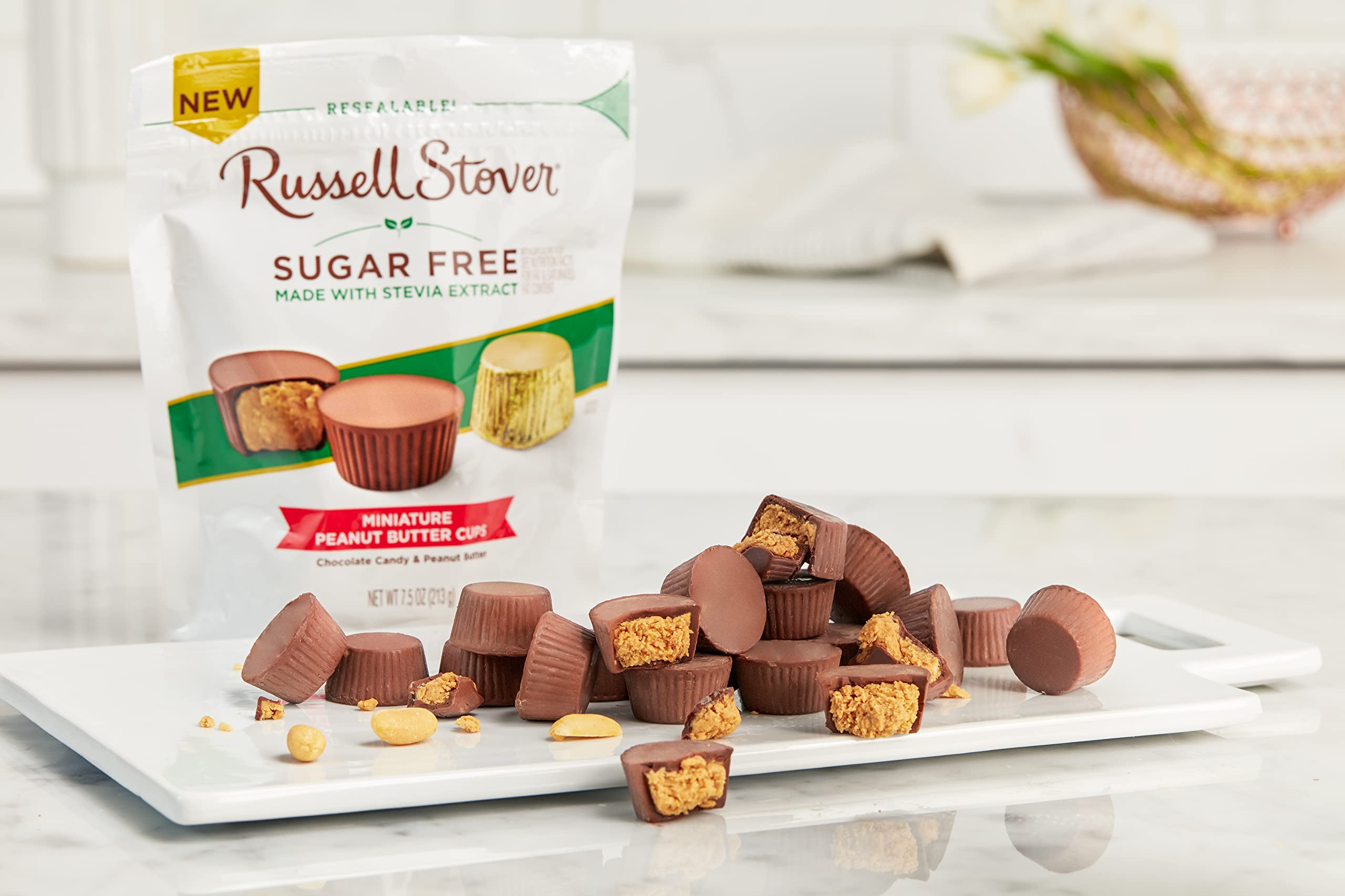 Russell Stover Sugar Free Candy - Assorted Flavors, 7.5oz Resealable Bag (Pack of 3) | Keto-Friendly, Low Carb Sweet Treats for Diabetics & Weight Management | Perfect for Office Snacks, Gift Baskets & Holiday Celebrations