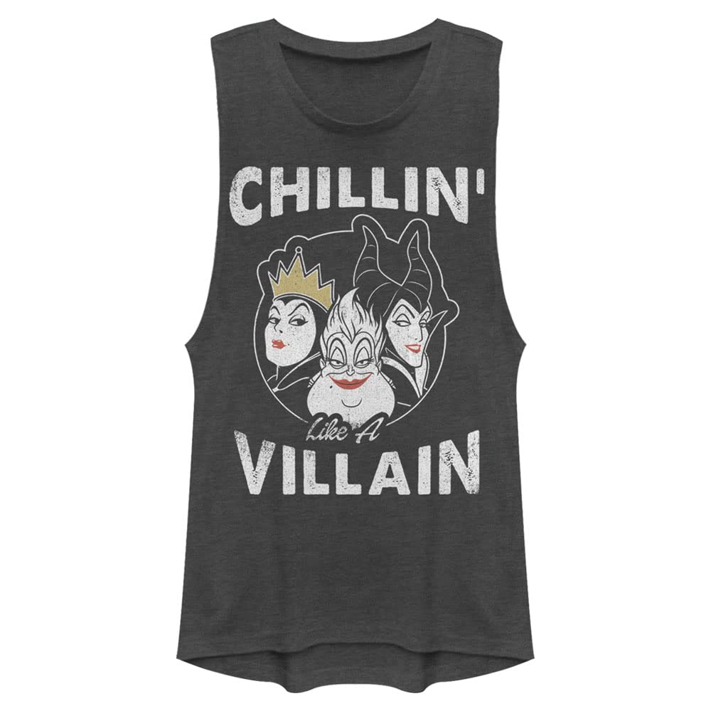 Disney Villains Chillin Women's Muscle Tank Top - Casual Summer Graphic Tee for Women | Perfect for Gym, Beach & Everyday Wear