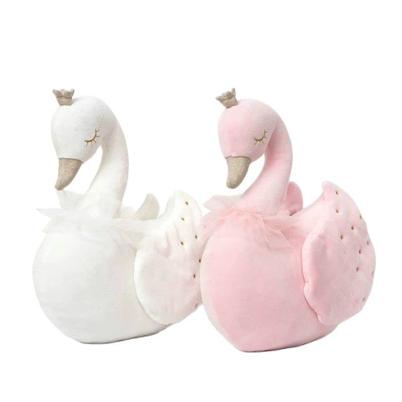 Rainbow Pink Swan Plush Toy - 35-38cm Soft Stuffed Animal for Couples, Wedding Gift, Anniversary Present, Romantic Decor - Perfect for Valentine's Day, Bridal Shower, Home Decor & Nursery Room