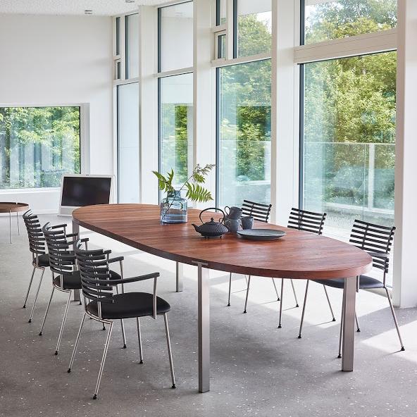 GM2100 Oval Extension Table - Expandable Dining Table for 6-8 People, Perfect for Family Gatherings & Dinner Parties
