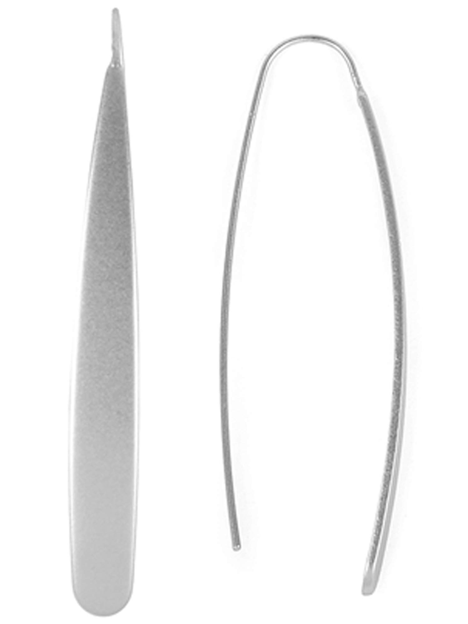 Stylish Silver Flat Bar Threader Earrings for Women - Trendy Minimalist Dangle Earrings for Everyday Wear, Parties & Special Occasions