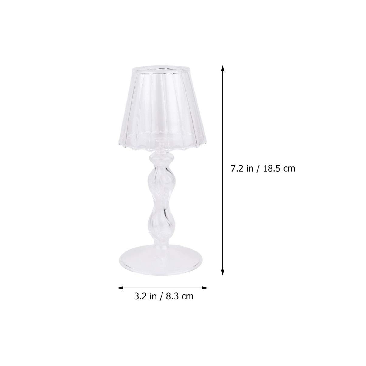 BESPORTBLE Glass Tea Light Candle Holder - Elegant Desk Lamp Shape Candle Stand for Wedding, Valentine's Day & New Year Decor | Perfect as Table Centerpiece for Dining Room, Romantic Dinner & Home Decor