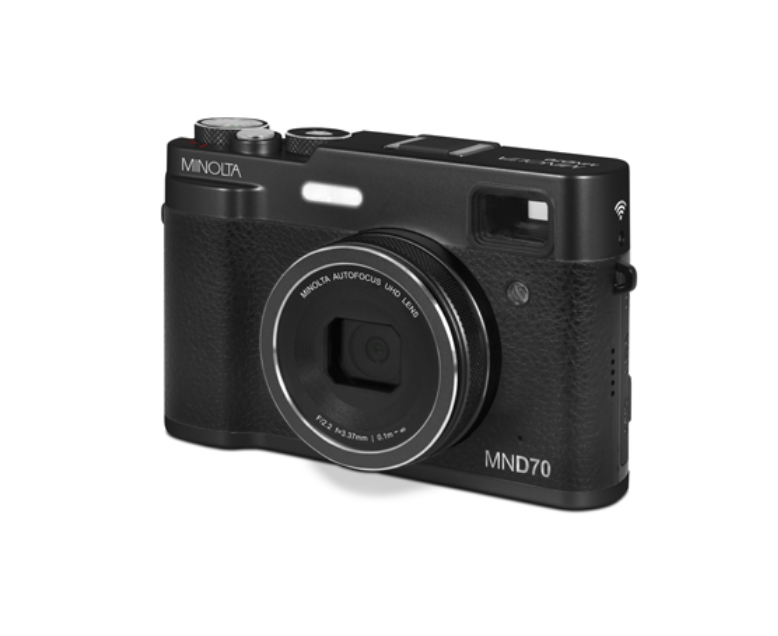 MINOLTA MND70 Retro 48MP Autofocus Camera - 5K Ultra HD Dual Lens, WiFi Connectivity (Black) - Perfect for Travel Photography, Vlogging & Everyday Shooting