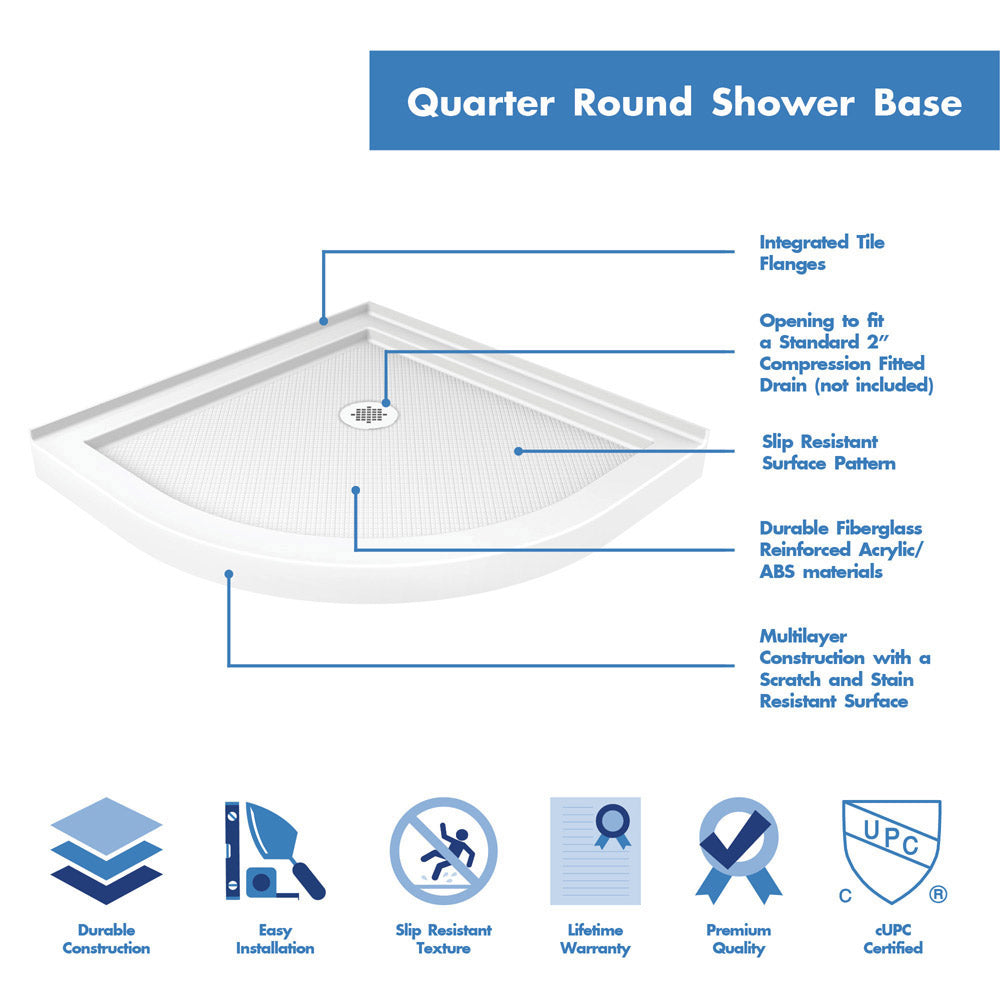 DreamLine Prime 38x38x74.75 Inch Corner Sliding Shower Enclosure Kit with SlimLine Shower Base - Frosted Glass for Bathroom Remodel & Spa-Like Shower Experience