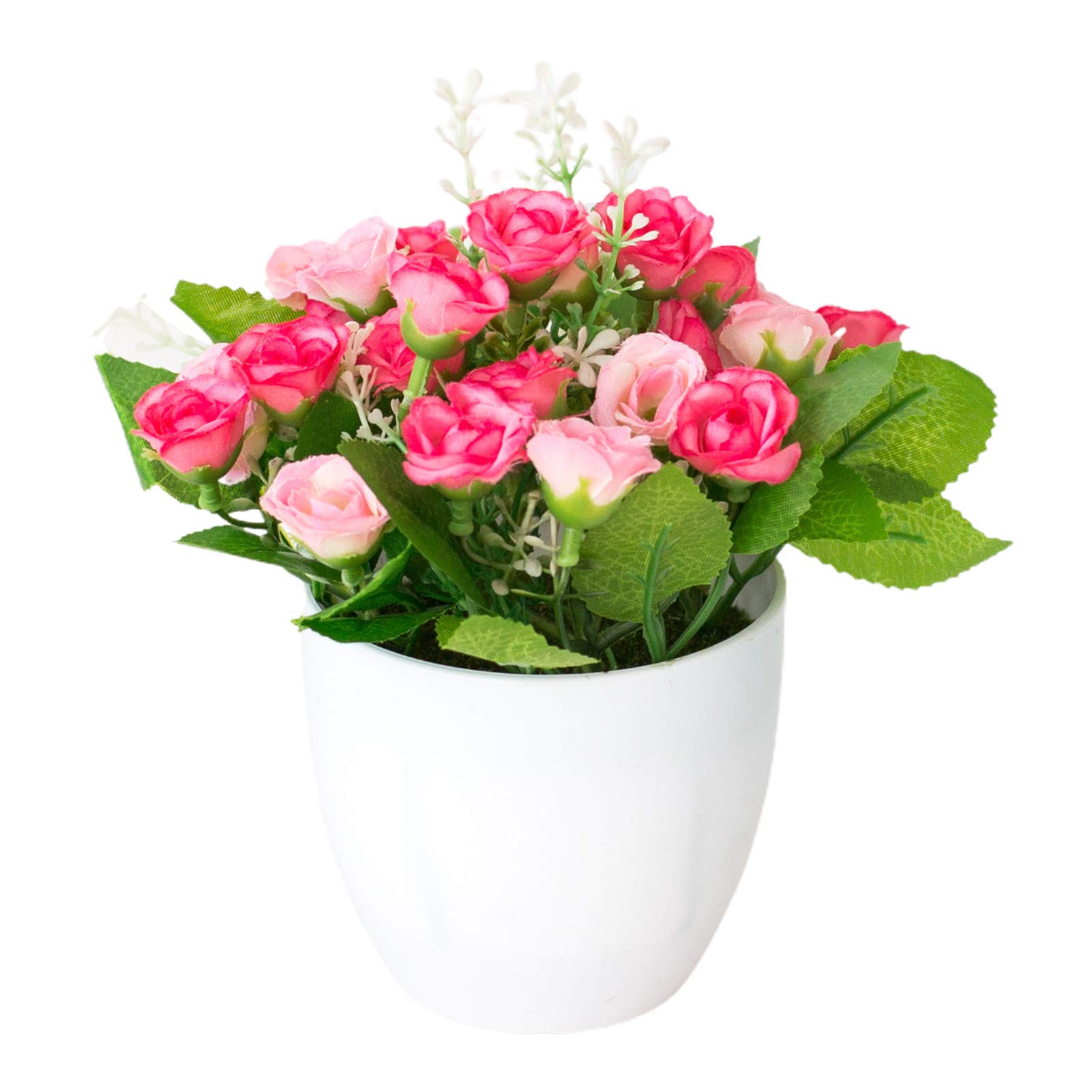 Artificial Potted Bonsai Rose - Realistic Fake Flower for Home Decor, Garden & Balcony Ornament - Perfect for Indoor/Outdoor Decor, Wedding Centerpieces & Office Desk Decorations