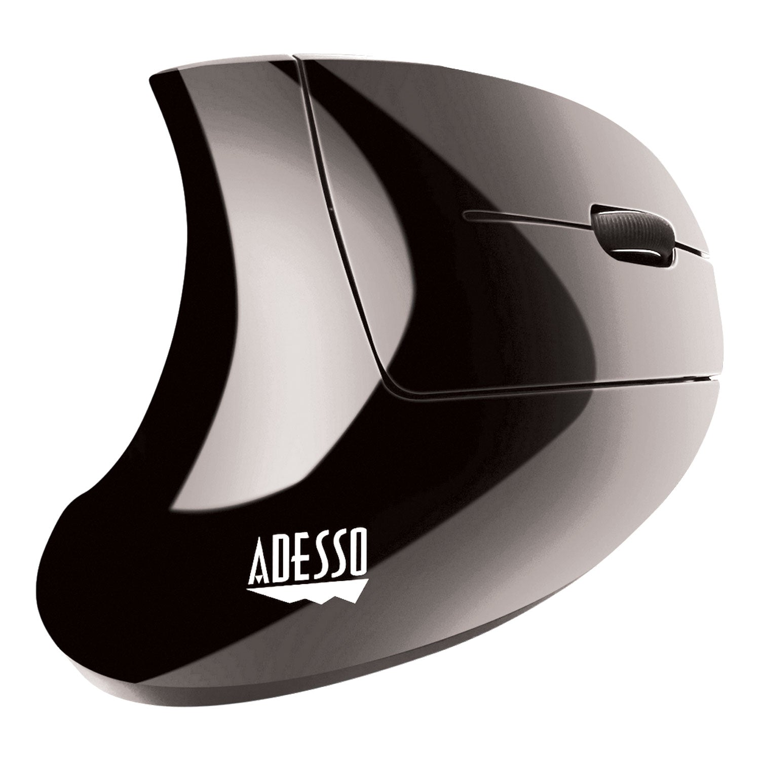 Adesso Imouse E10 Wireless Vertical Ergonomic USB Mouse - 2.4GHz Frequency, 33ft Wireless Range, Right-Handed Design (Black) - Perfect for Office Work, Gaming & Reducing Wrist Pain