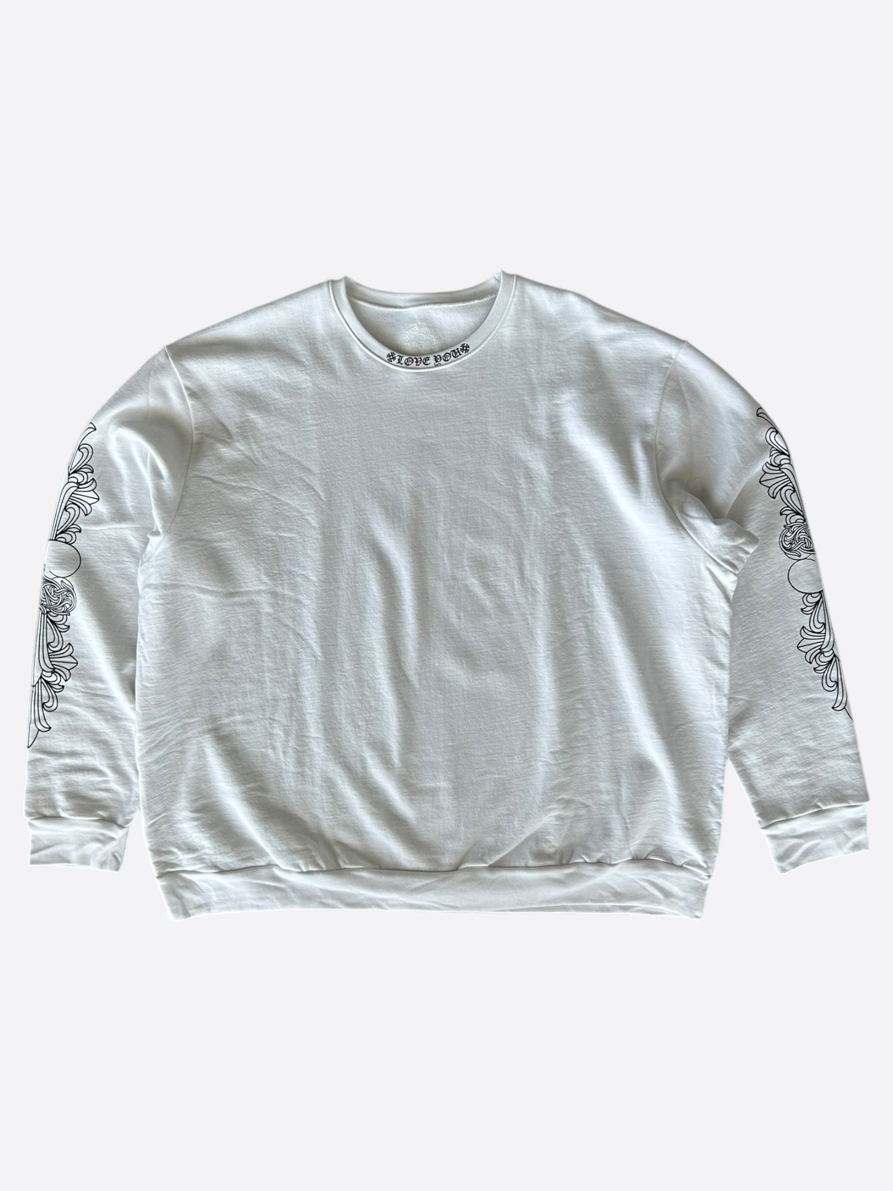 Chrome Hearts Love You Logo Sweater - Black & White Unisex Pullover for Casual Wear & Street Style Fashion