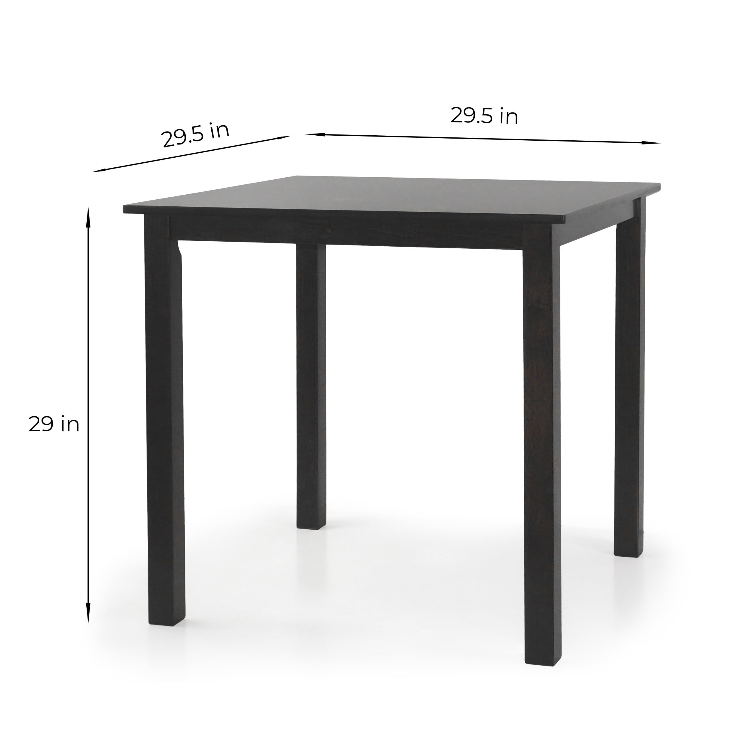 3-Piece Square Dining Table Set with 2 Classic Wood Chairs in Espresso Black - Perfect for Small Kitchens, Breakfast Nooks & Cozy Apartments