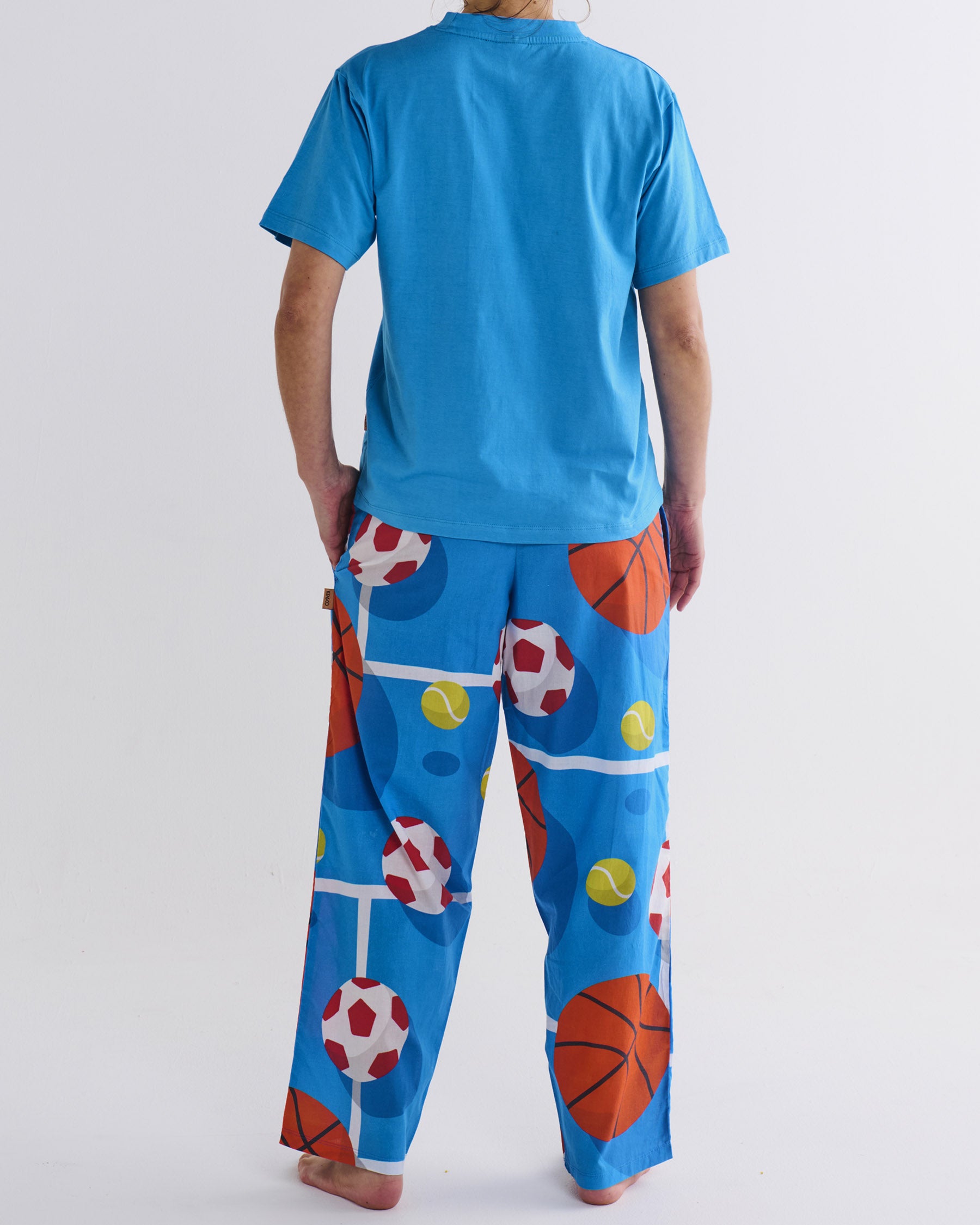 Balls Up Teen Organic Cotton Tee & Pant Pajama Set - Soft Comfy Sleepwear for Boys & Girls - Perfect for Sleepovers, Lounging & Relaxing at Home