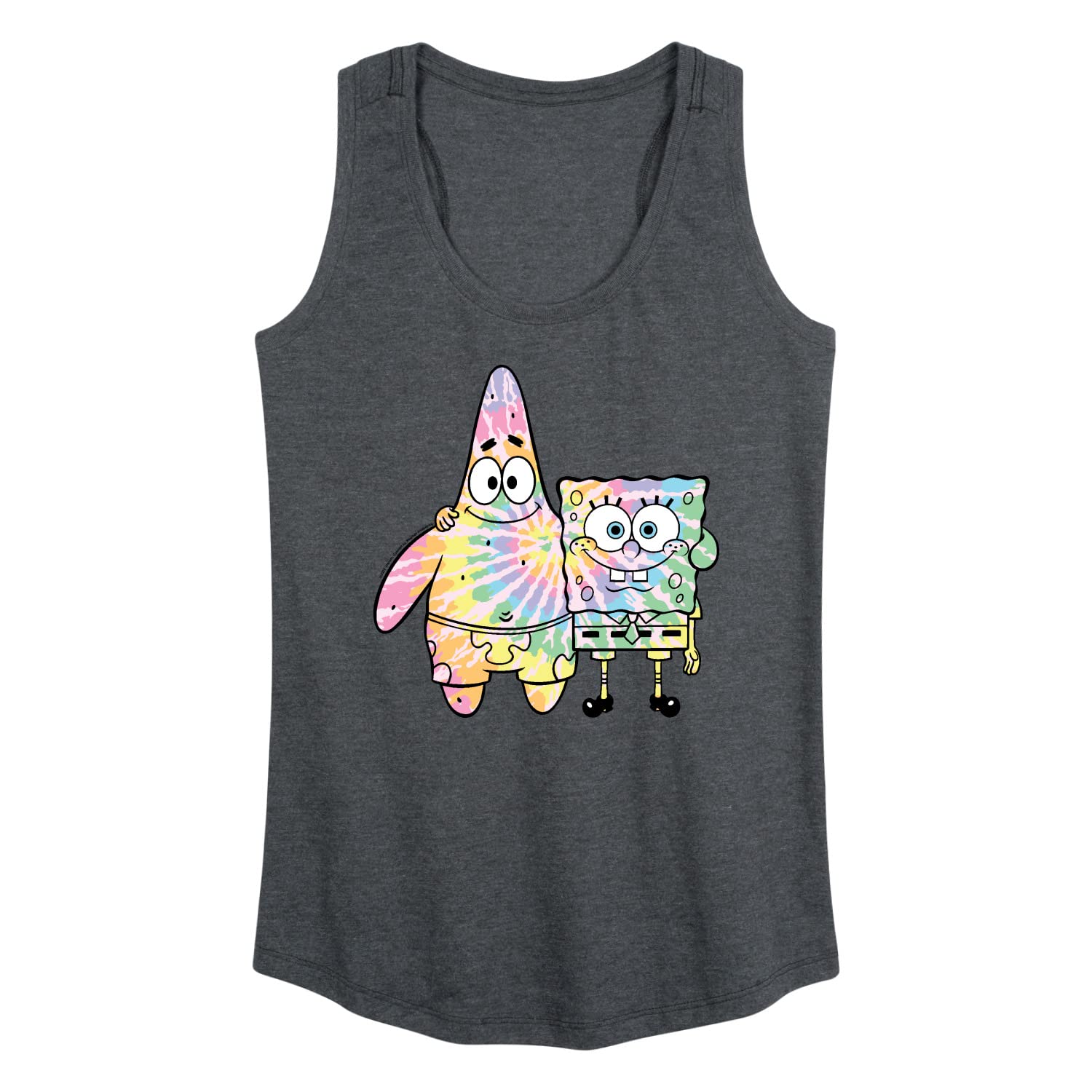 HYBRID APPAREL Spongebob Squarepants & Patrick Tie Dye Women's Racerback Tank Top - Soft Breathable Workout & Summer Casual Wear