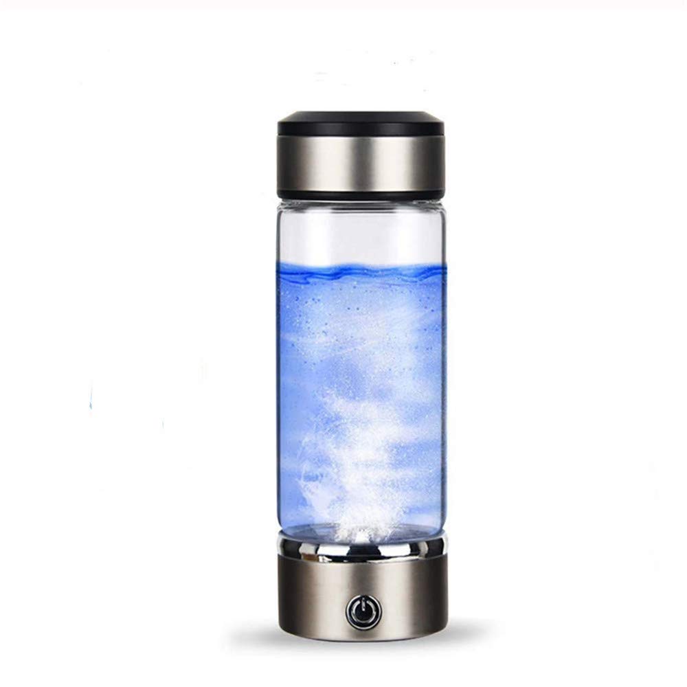 Premium 420ml Hydrogen Alkaline Water Bottle Maker - Borosilicate Glass & High Temp Resistant - Large Lithium Battery for Home, Office & Outdoor Hydration