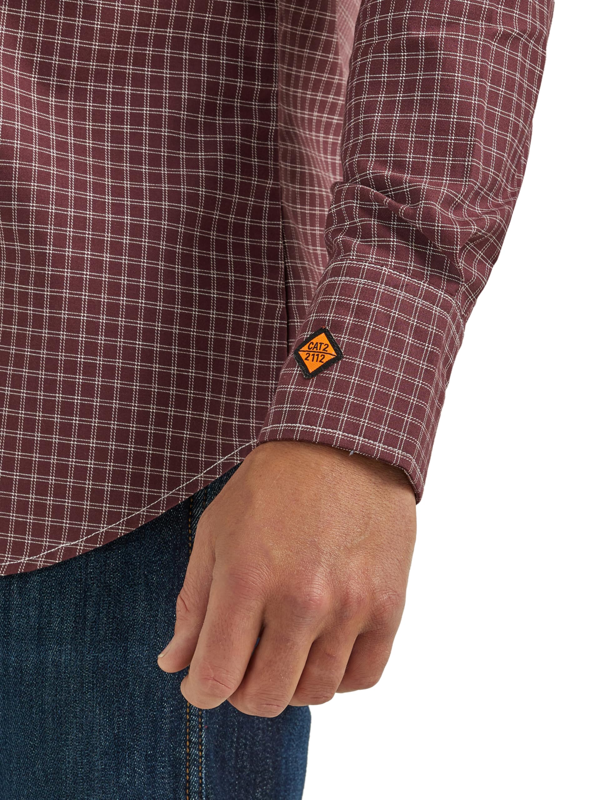 Wrangler Men's Flame Resistant Work Shirt - FR Western Long Sleeve Snap Front Shirt with Two Pockets for Ranch Work, Construction & Outdoor Safety