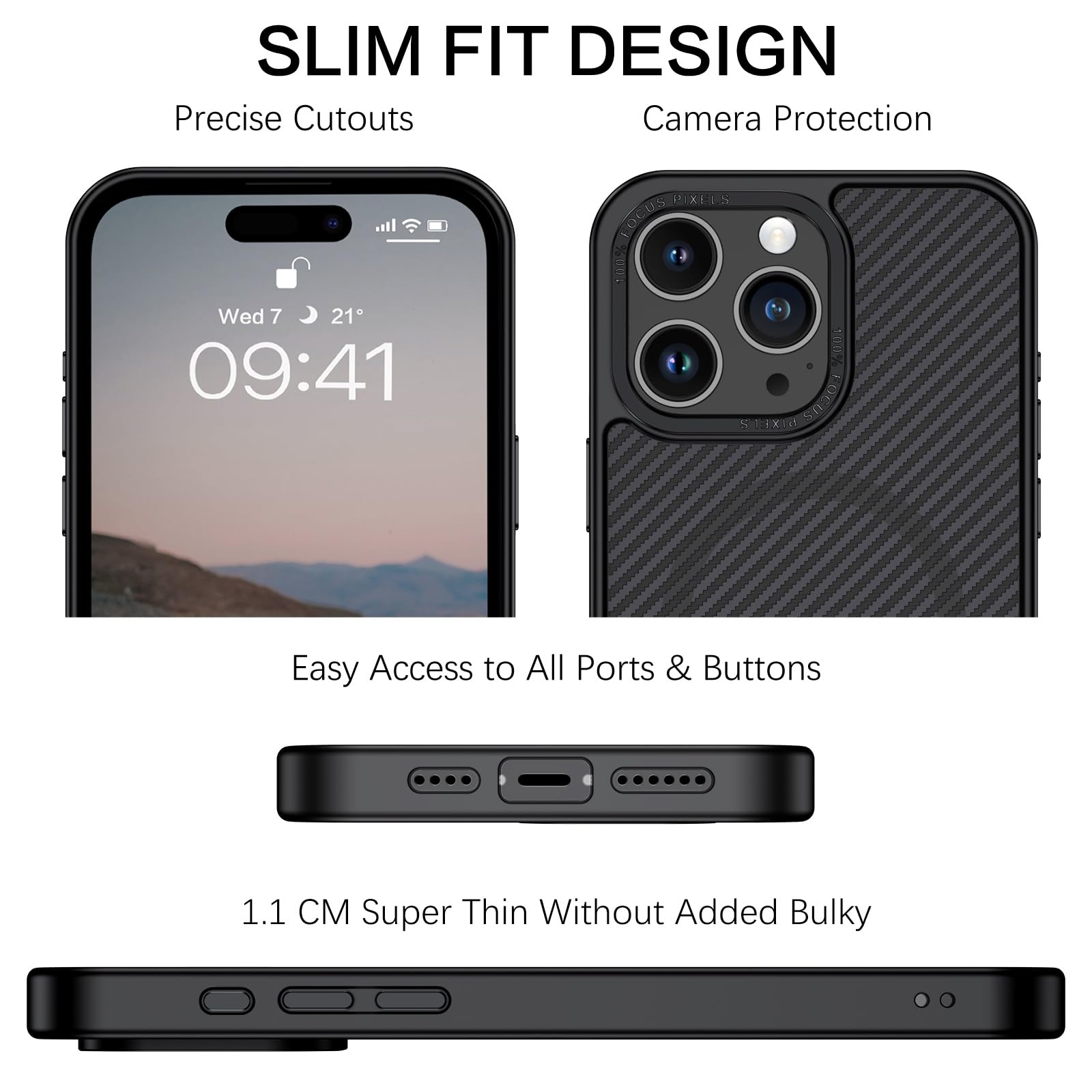 BENTOBEN Carbon Fiber Magnetic Case for iPhone 15 Pro Max (6.7