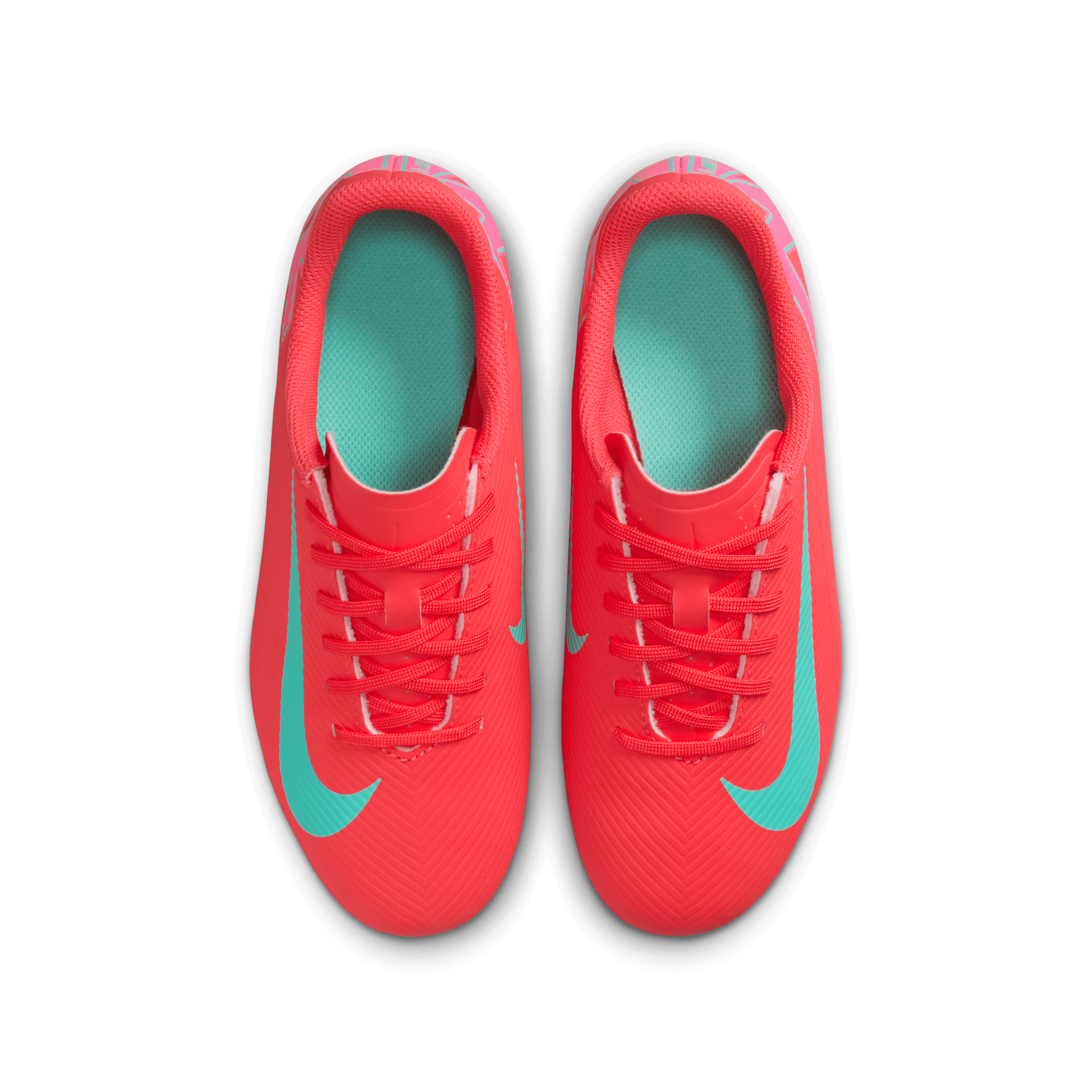 Nike Junior Mercurial Vapor 16 Club FG Soccer Cleats for Kids - Ember Glow/Aurora Green - Lightweight Football Shoes for Youth Players - Perfect for Turf Matches & Training Sessions