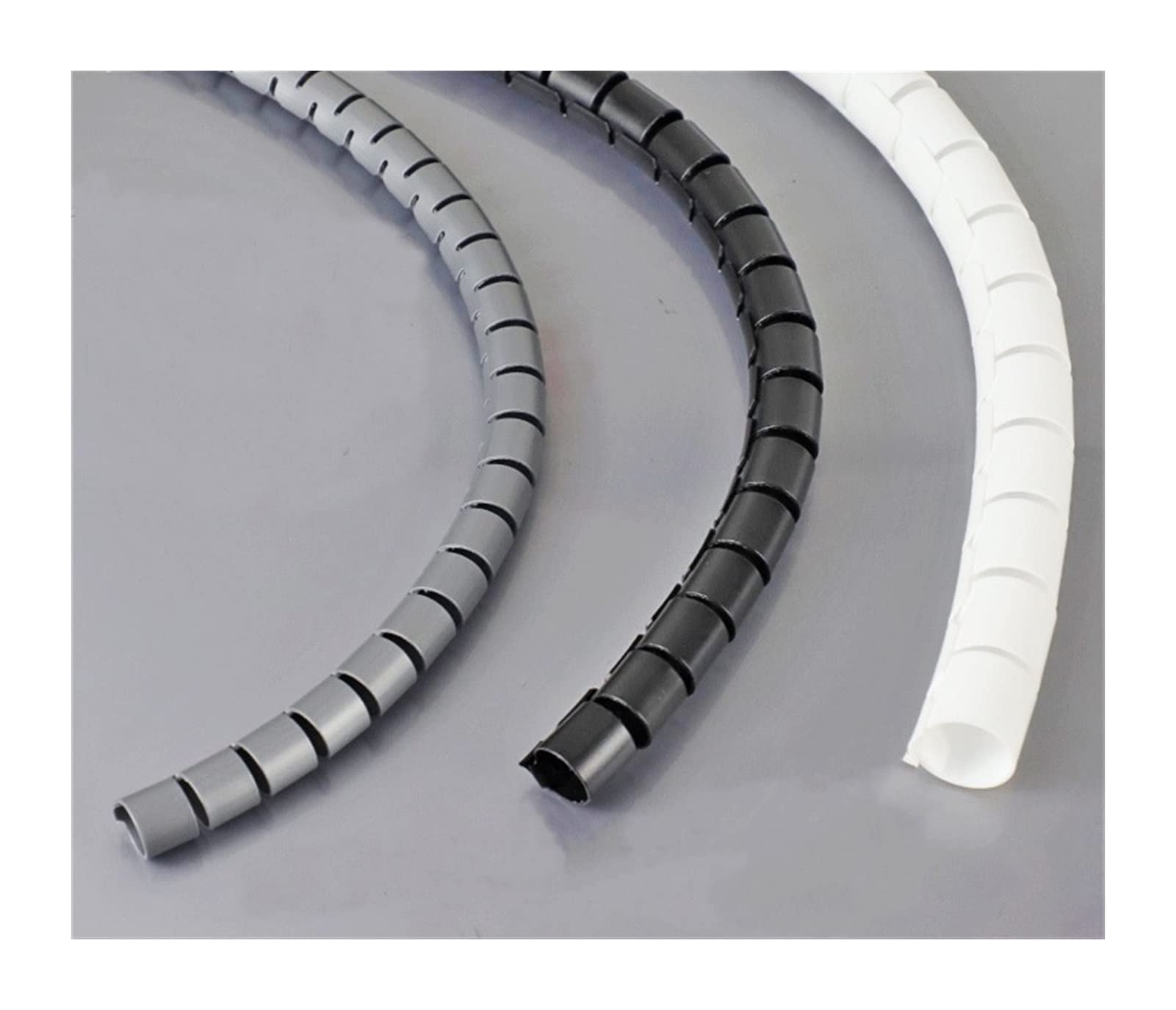 1 Meter Spiral Cable Wrap - Flexible Wire Organizer, Cable Protector & Management Tube for Tidy Storage - 10mm Grey - Perfect for Home, Office & Workshop Electronics Organization