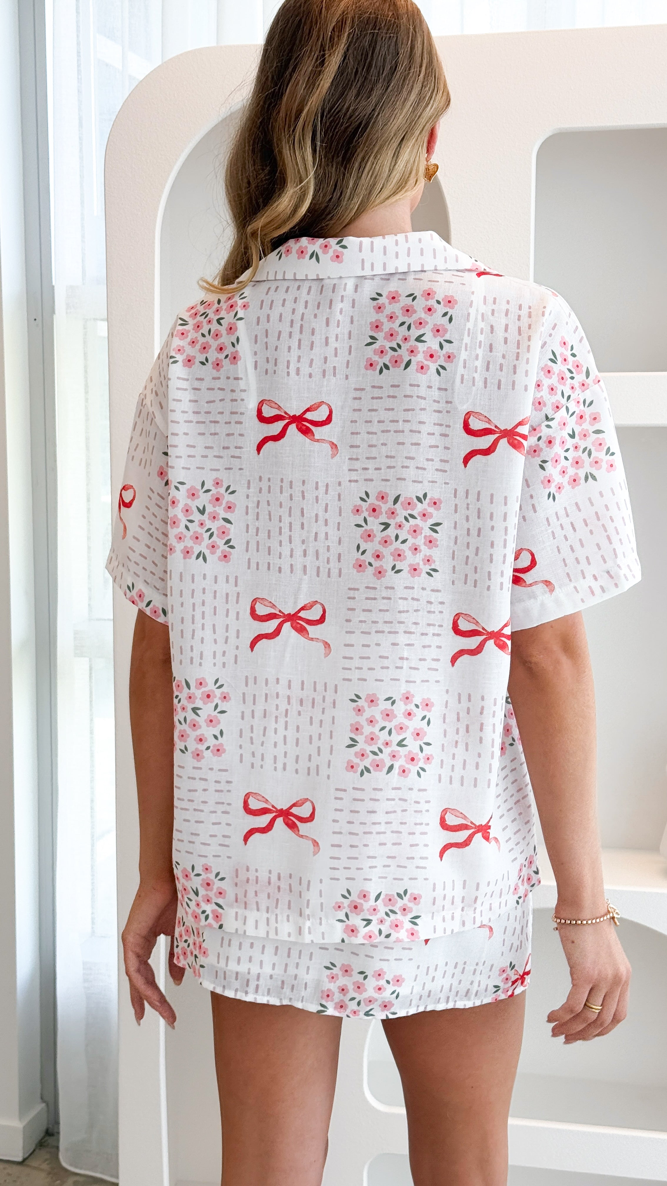 Abilene Button Up Shirt for Women | Sweet Bow Pink Blouse | Office Wear, Casual Outfits & Special Occasions