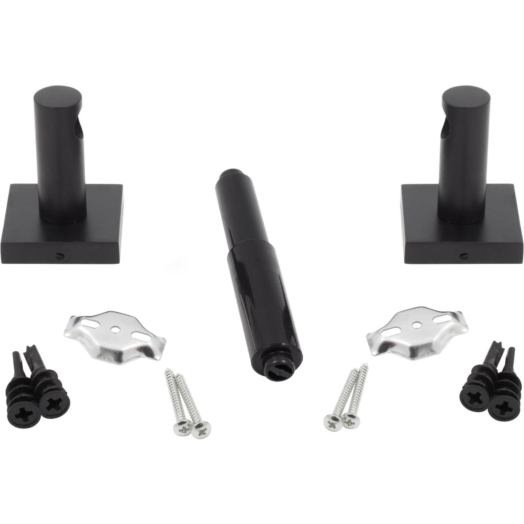 Stone Harbor Hardware Matte Black Vienna Toilet Paper Holder - Modern Bathroom Tissue Roll Stand for Home, Hotel & Office Use