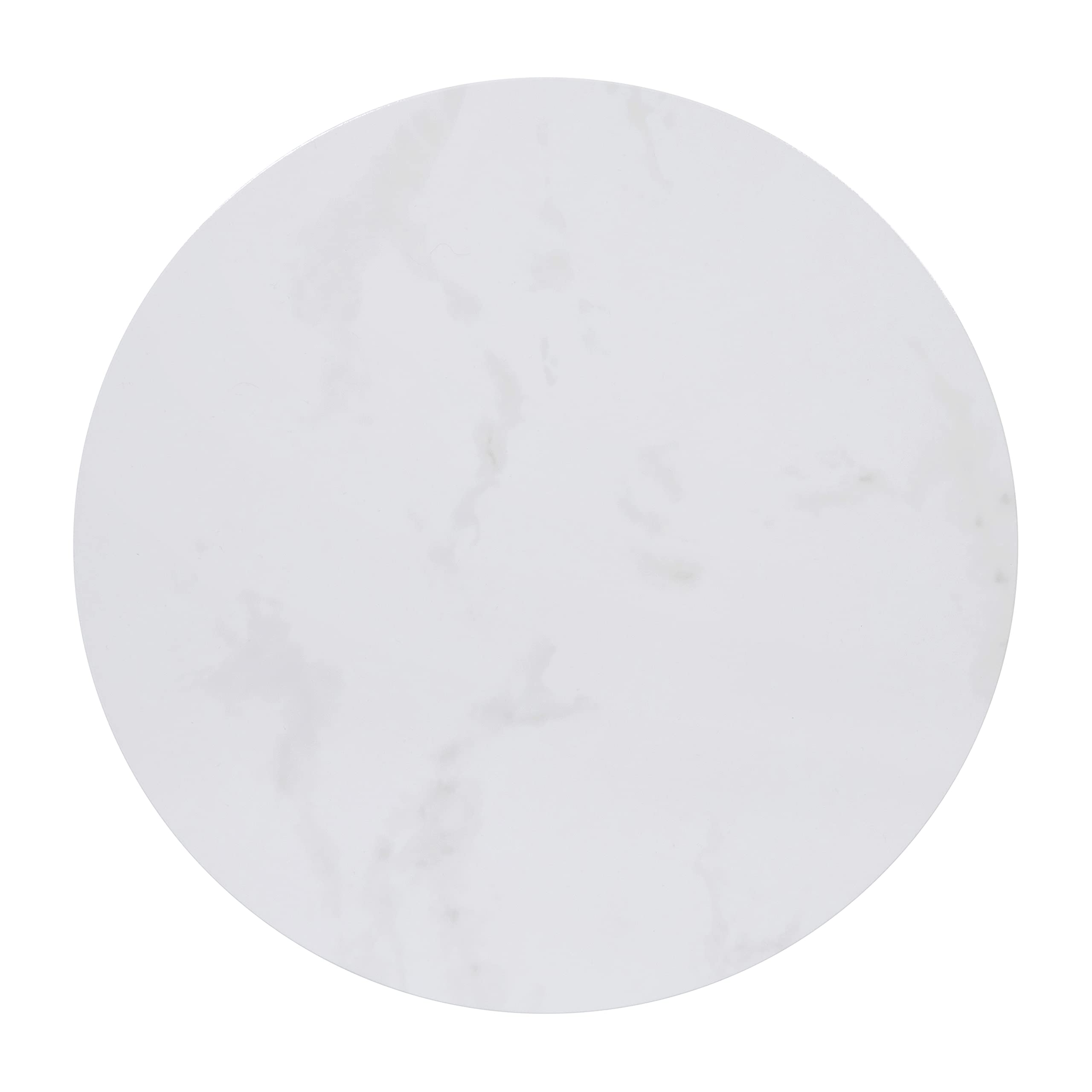 EMMA + OLIVER White Marble Coffee Table with Gold Metal Frame - Perfect for Living Room Decor
