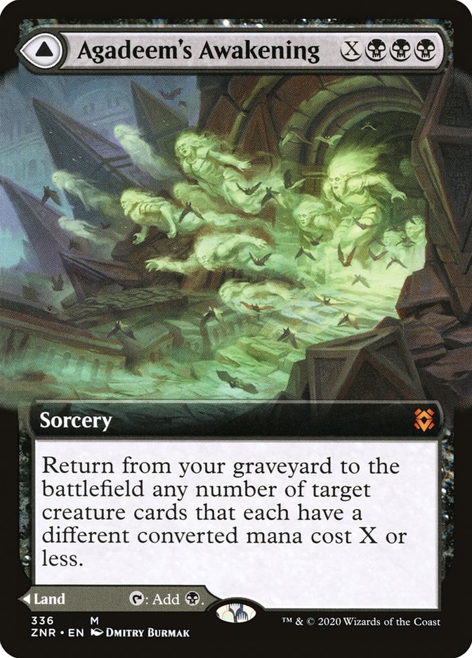 Agadeem's Awakening // Agadeem, the Undercrypt - Extended Art MTG Card from Zendikar Rising - Perfect for Commander Decks & Magic: The Gathering Collectors