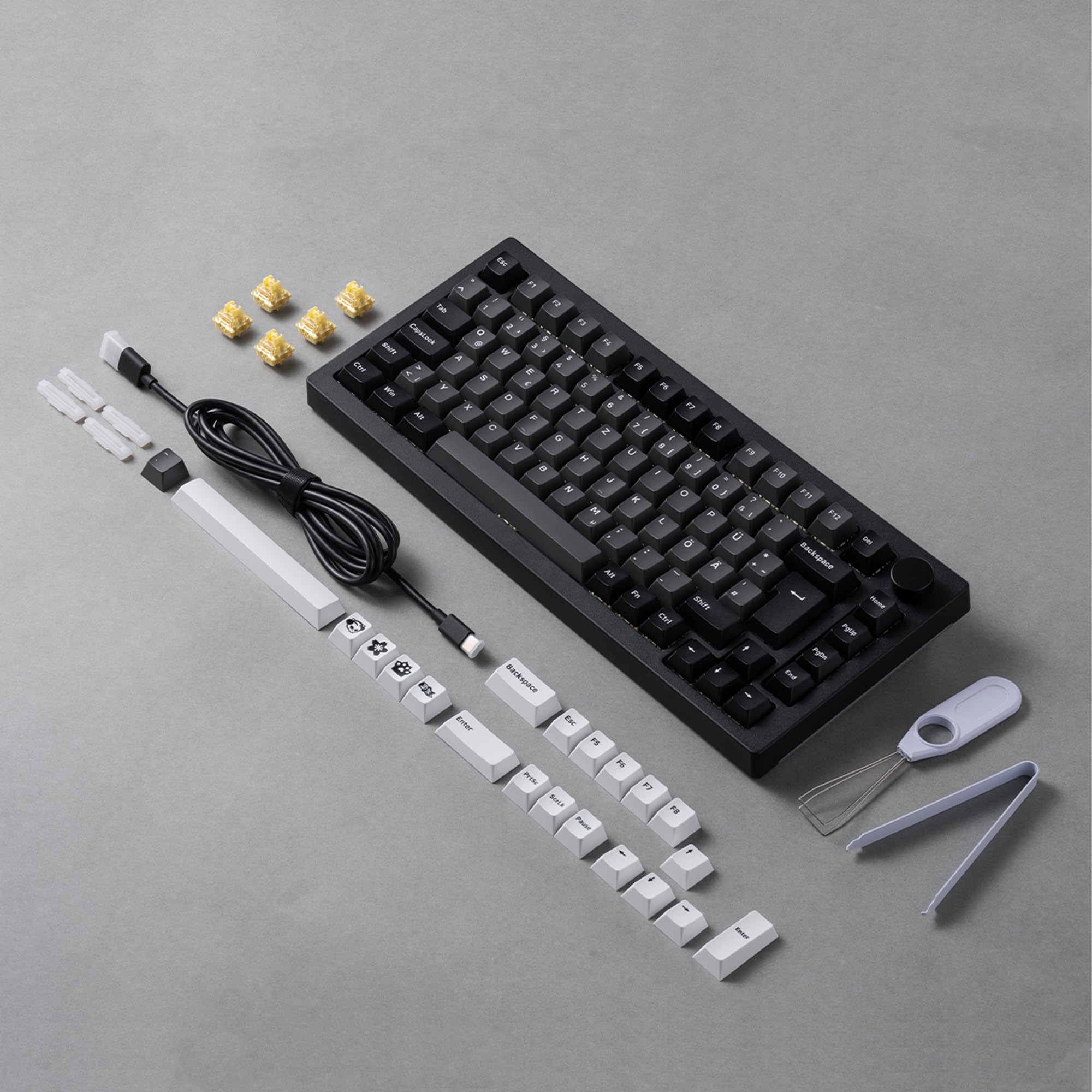 Akko 5075B Plus Gasket Keyboard - 3 Mode, RGB, Hot-Swap, Programmable for Gaming & Office (Black Silver)