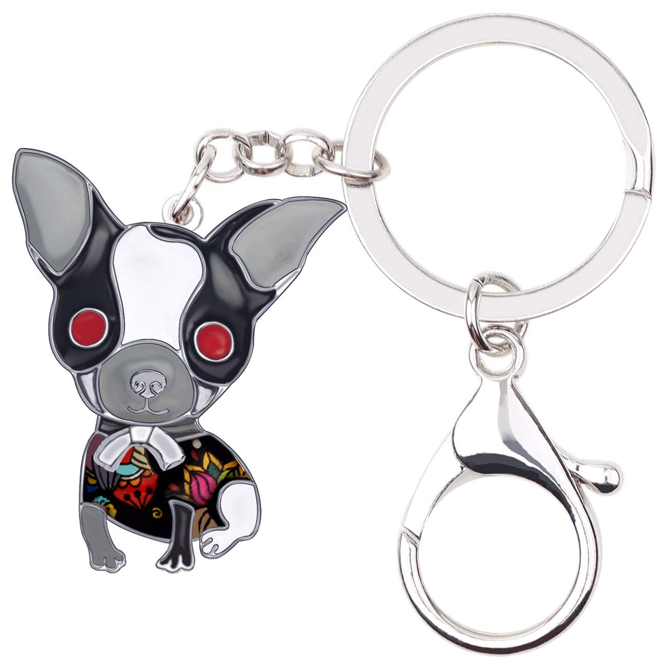 BONSNY Enamel Alloy Chihuahua Keychain - Cute Dog Charm for Women's Jewelry, Car Keys, Purse & Handbag Accessories | Perfect Gift for Pet Lovers & Fashion Accessory