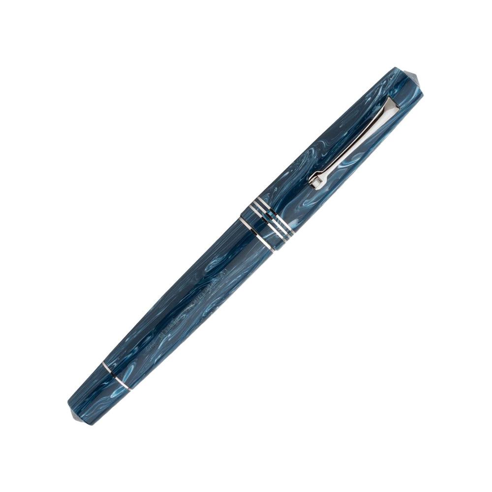 Leonardo Fountain Pen Momento Zero with 14K Gold Nib - Blue Positano Luxury Writing Instrument for Professionals & Collectors - Perfect for Signatures, Calligraphy & Gift Giving