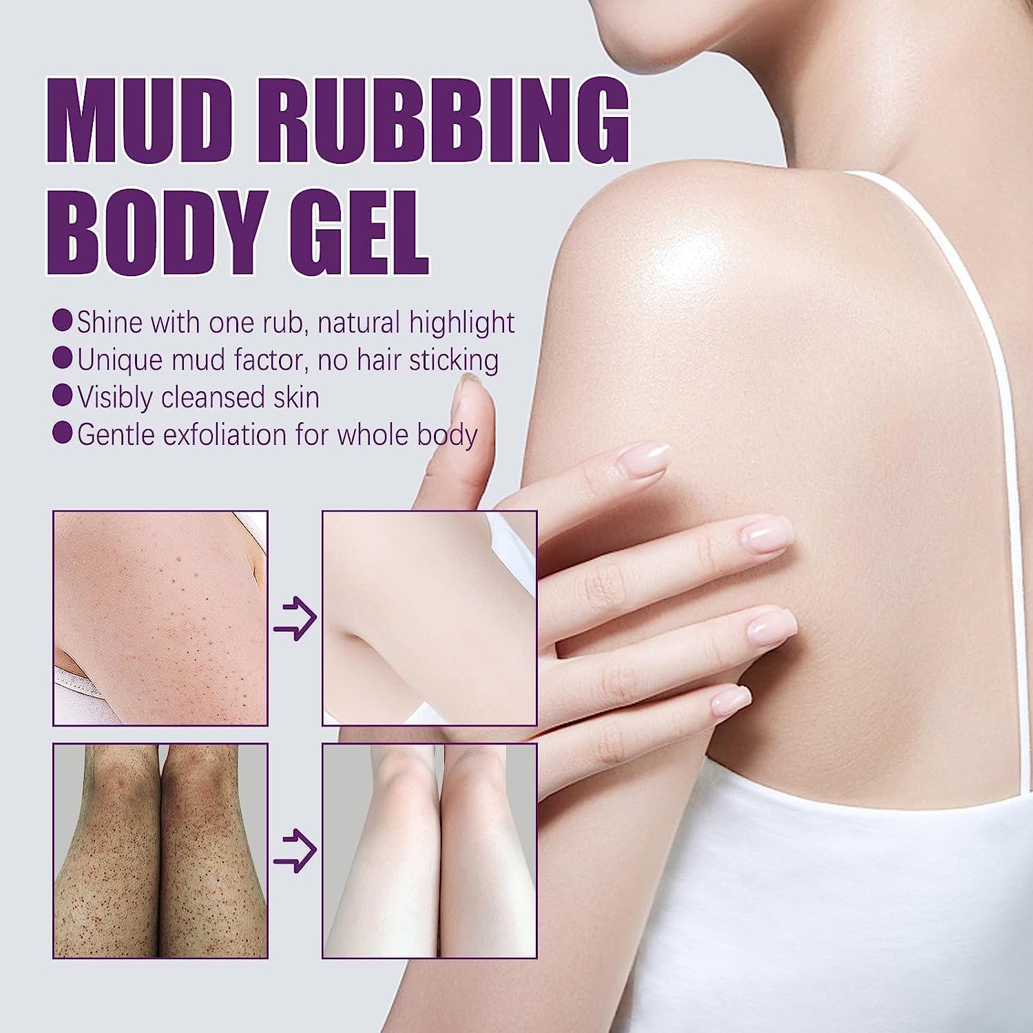 Aloe Mud Scrub Cream - Exfoliating Body & Skin Cleansing Gel for Smooth Tone & Texture - Peach Scented Mud Rub for Dead Skin Removal - Perfect for Spa Days & At-Home Skincare Routines