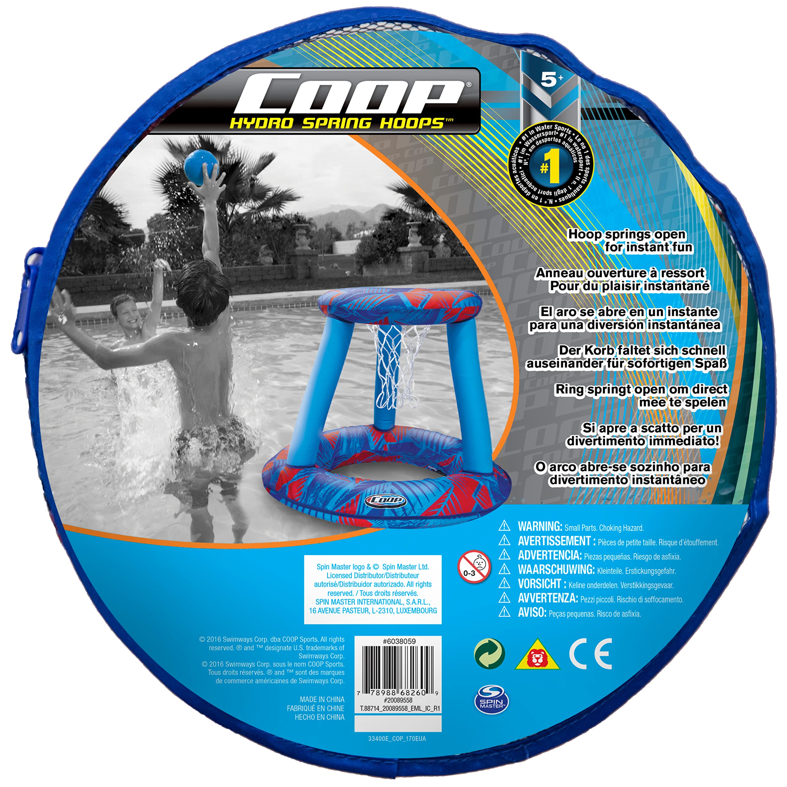 COOP Hydro Spring Hoops - Adjustable Basketball Hoop for Kids & Adults - Durable Outdoor Basketball Goal with Water-Filled Base - Perfect for Driveway, Backyard & Park Play
