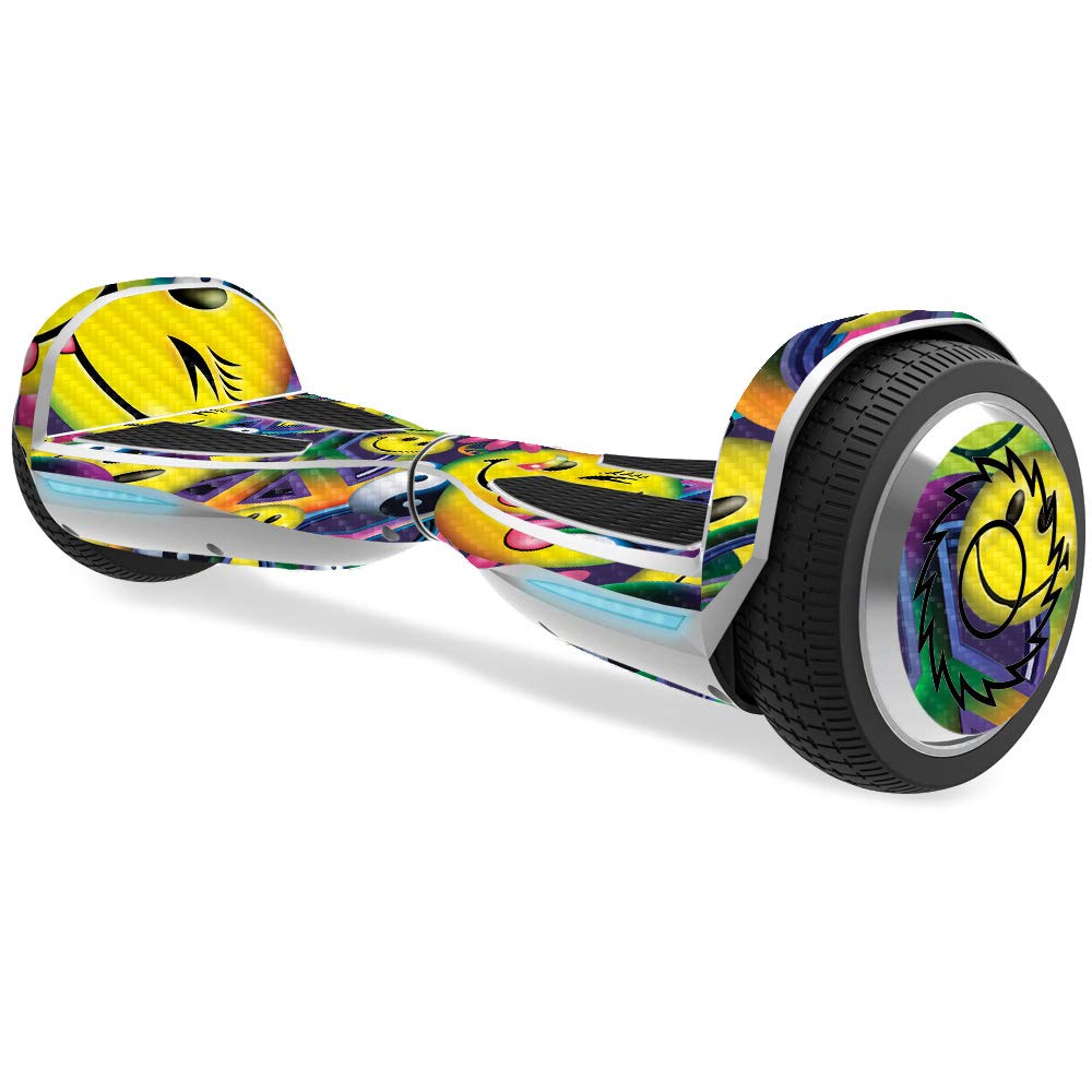 MightySkins Carbon Fiber Skin for Razor Hovertrax 1.5 Hoverboard - Peace Smile Design | Protective & Durable Textured Vinyl Wrap | Easy to Apply & Remove | Made in USA | Perfect for Personalization & Scratch Protection