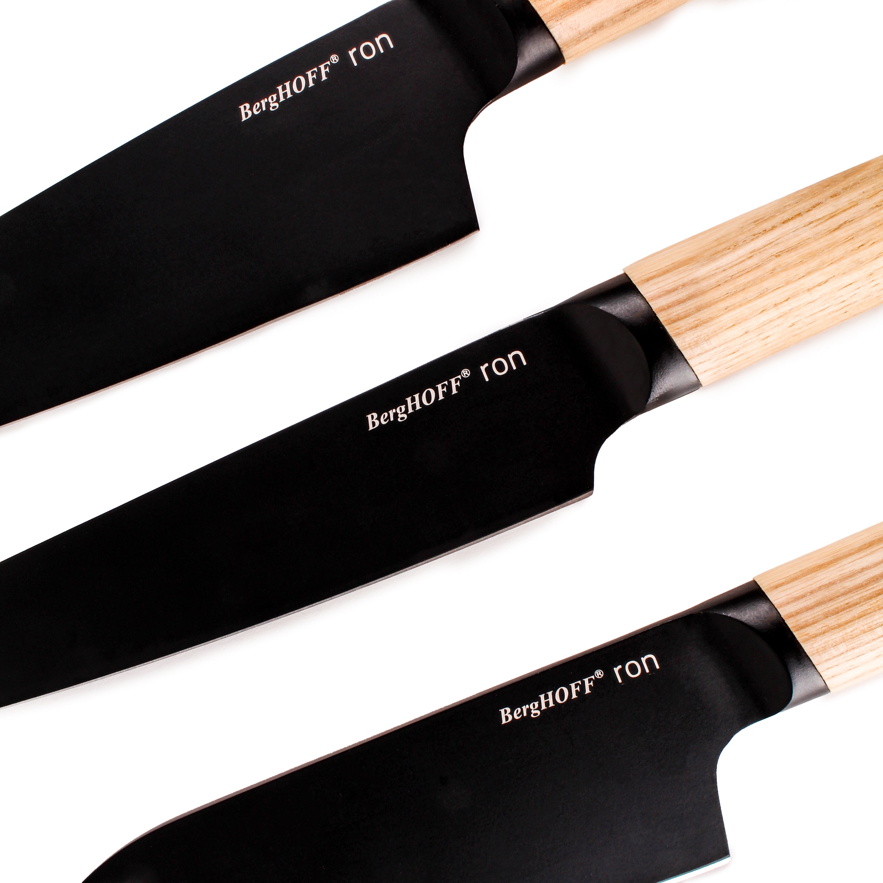BergHOFF Ron 4-Piece Stainless Steel Knife Set with Natural Wood Handles – Perfect for Home Cooking, Kitchen Prep & Gifting