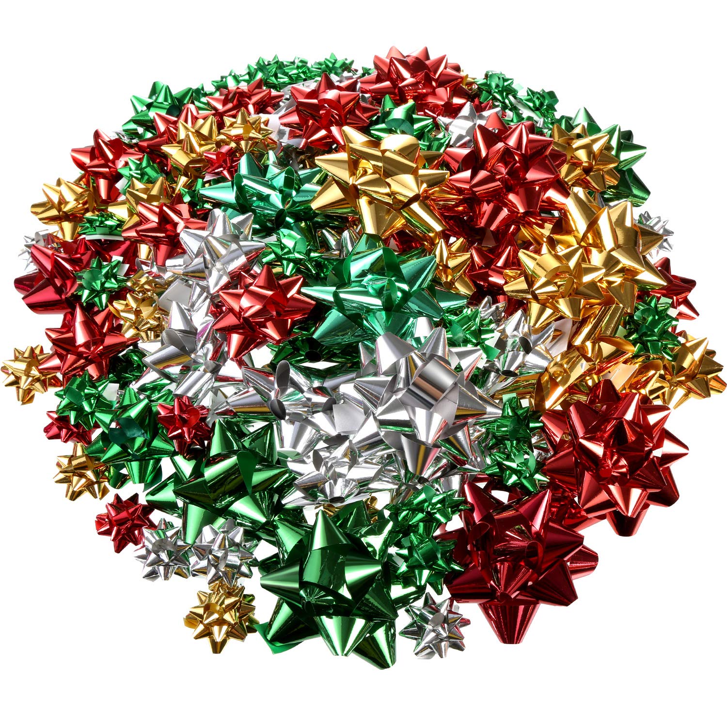 Tatuo 130pcs Self-Adhesive Christmas Gift Bows - Metallic Present Decor for Holidays