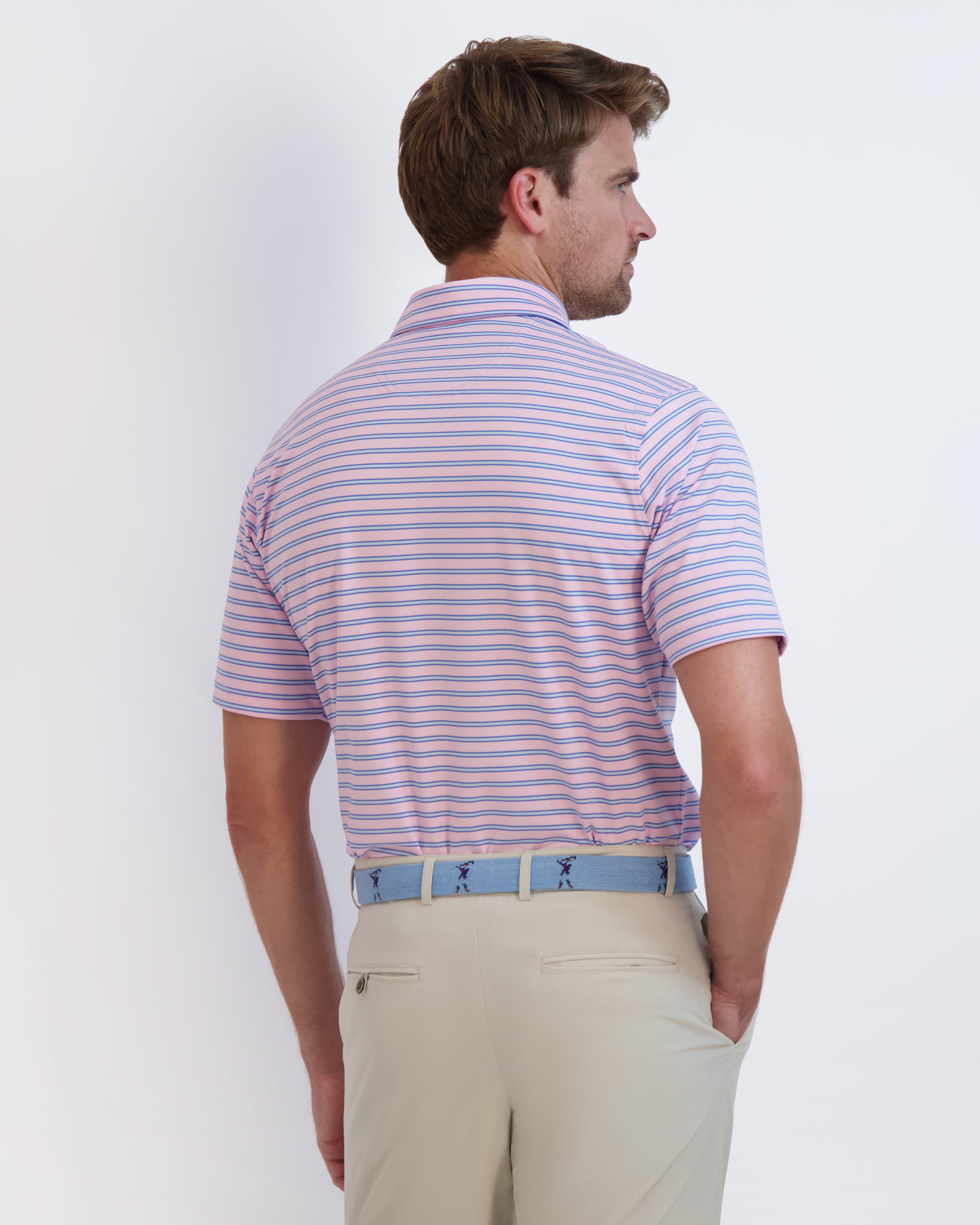 Harbour Stripe Nautical Themed T-Shirt - Classic Blue & White Striped Cotton Tee for Men & Women | Perfect for Beach Vacations, Sailing Trips & Casual Summer Outfits