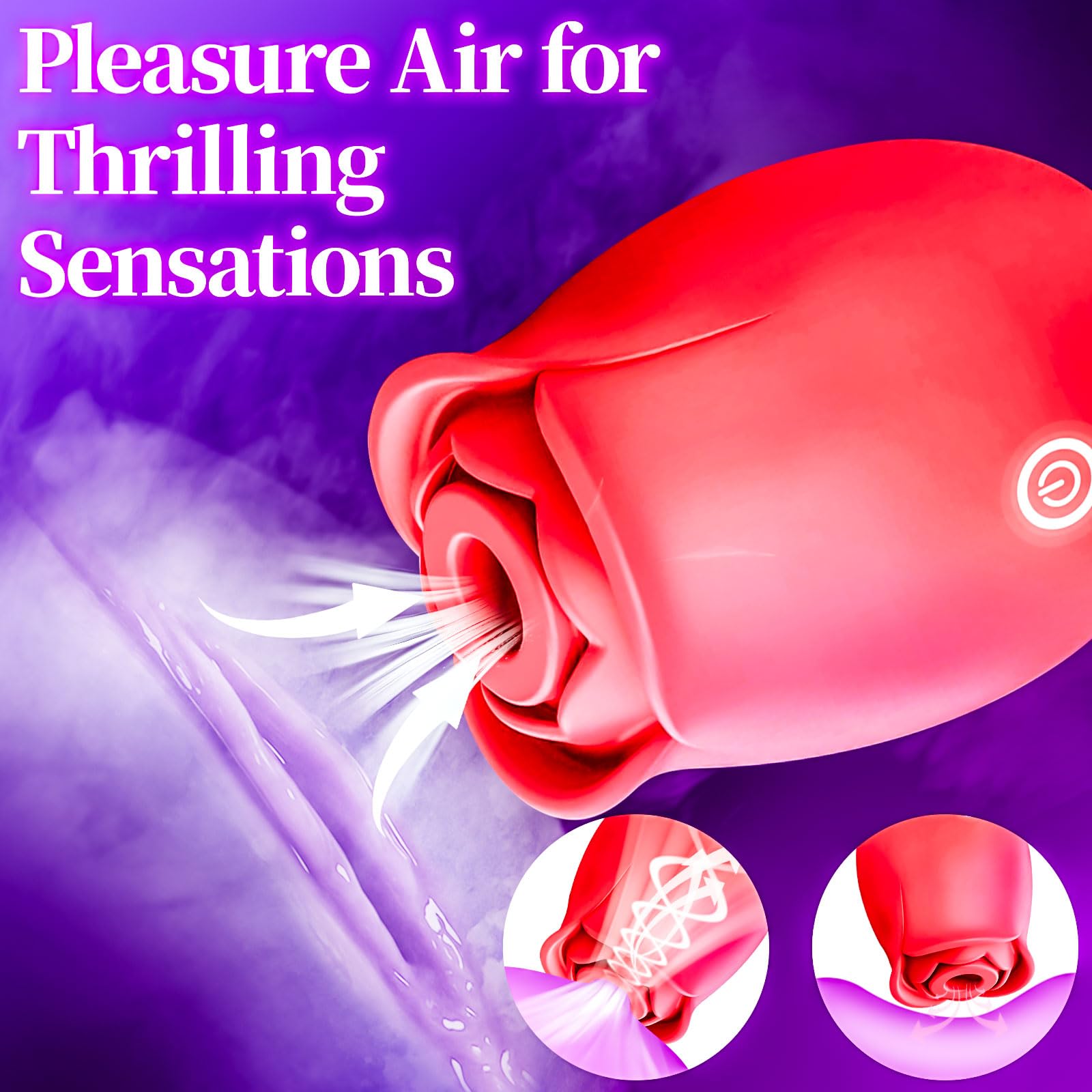 2024 New Rose Toy - 10 Speed Powerful Rose Vibrator for Women, Clitoral Stimulator with Licking & Suction Functions - Perfect for Solo Play, Couples Intimacy & Relaxation