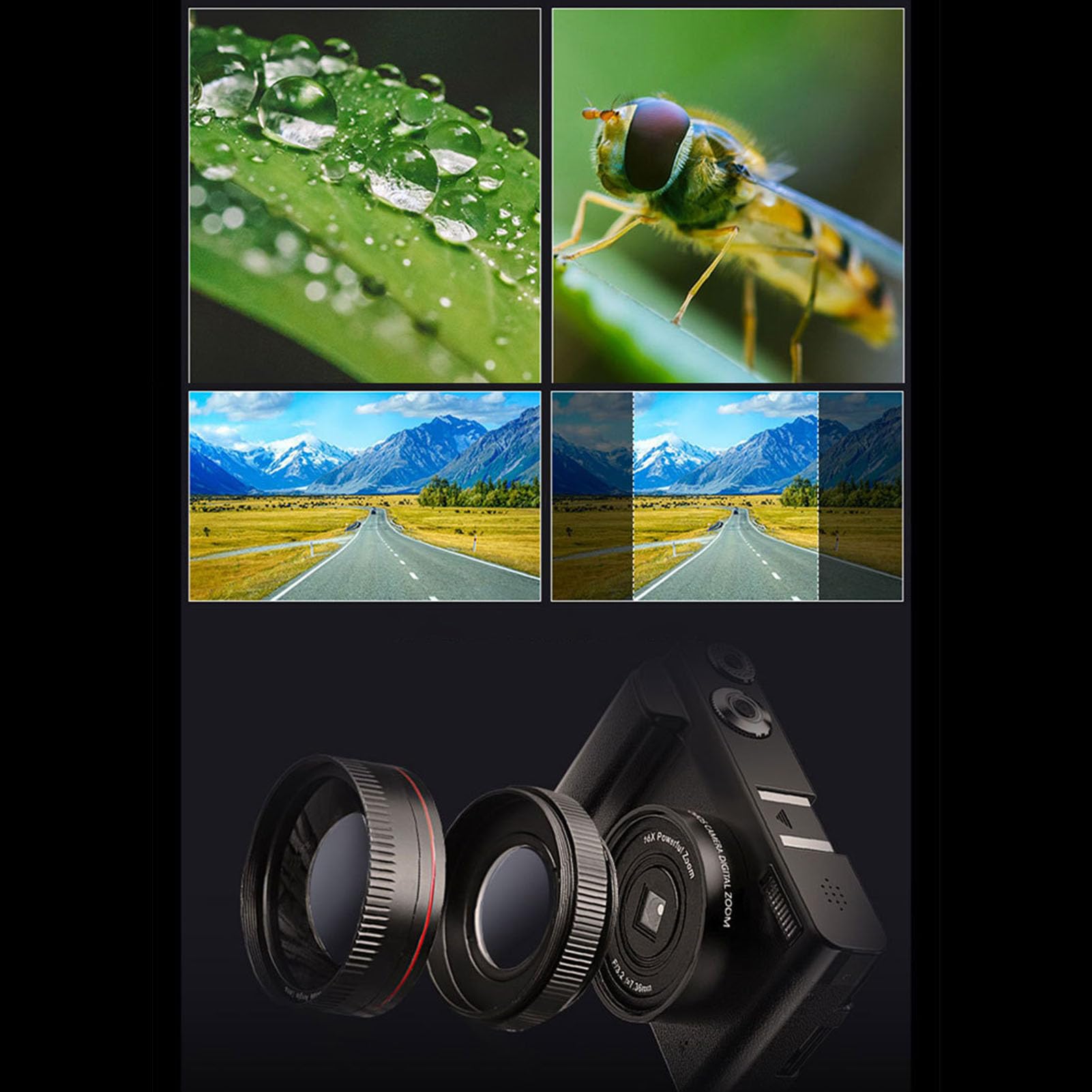 4K WiFi Vlogging Camera with Flip Screen - 48MP Digital Camera, 16X Zoom, Autofocus, Built-in Flash | Compact & Lightweight for Kids, Students, Teens | Perfect for Travel, YouTube, TikTok & Daily Vlogging