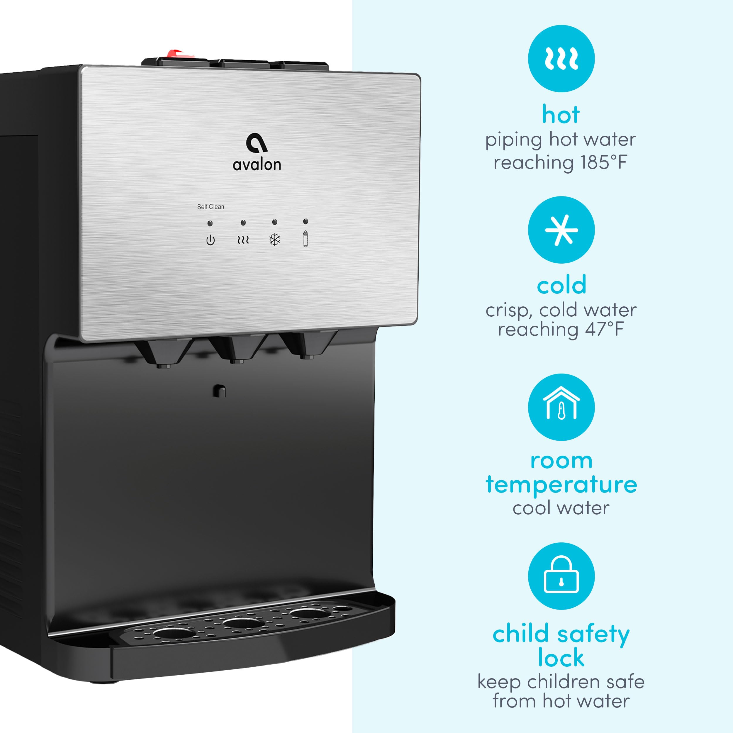 Avalon A12-CTPOU Countertop Bottleless Water Dispenser with Stainless Steel Design - Perfect for Home, Office & Kitchen Hydration