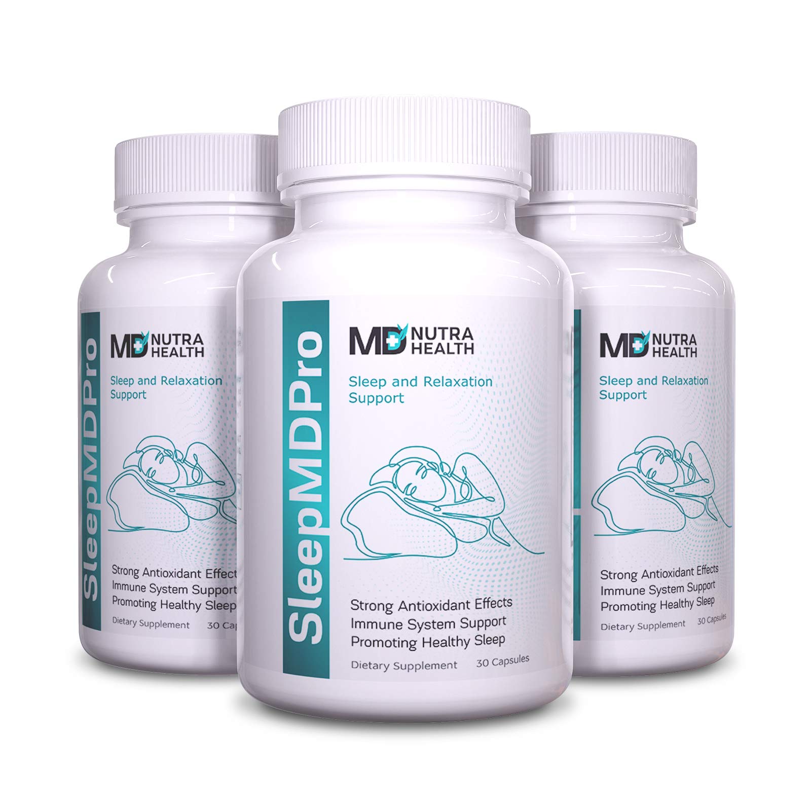 SleepMDPro Natural Sleep Aid Supplement - 3 Bottles (90 Capsules) with Melatonin & Chamomile for Better Sleep - Perfect for Insomnia Relief, Jet Lag & Nighttime Relaxation