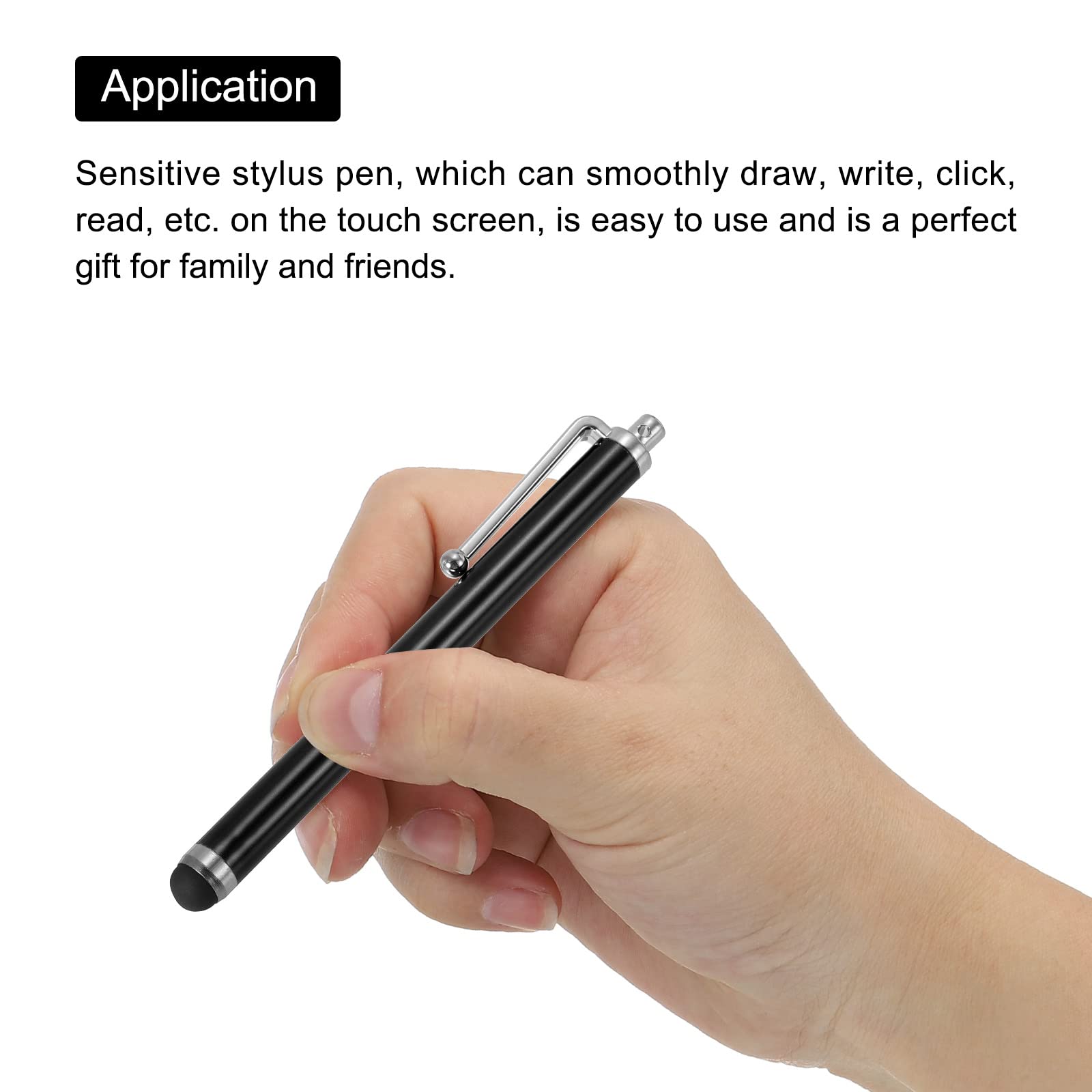 MECCANIXITY 5-Pack Universal Stylus Pens for Touch Screens - High Sensitivity Capacitive Stylus for iPhone, iPad, Samsung Tablets & All Touch Screen Devices (Black) - Perfect for Drawing, Note-Taking & Digital Signatures
