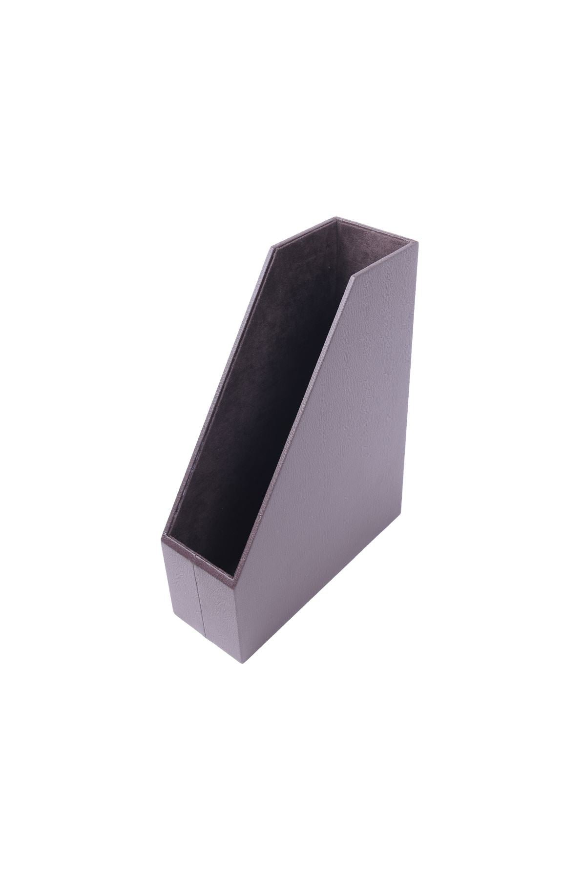 MOOG Faux Leather Magazine Holder & File Organizer - Stylish Desktop Storage for Office, Home, or Dorm Room Organization