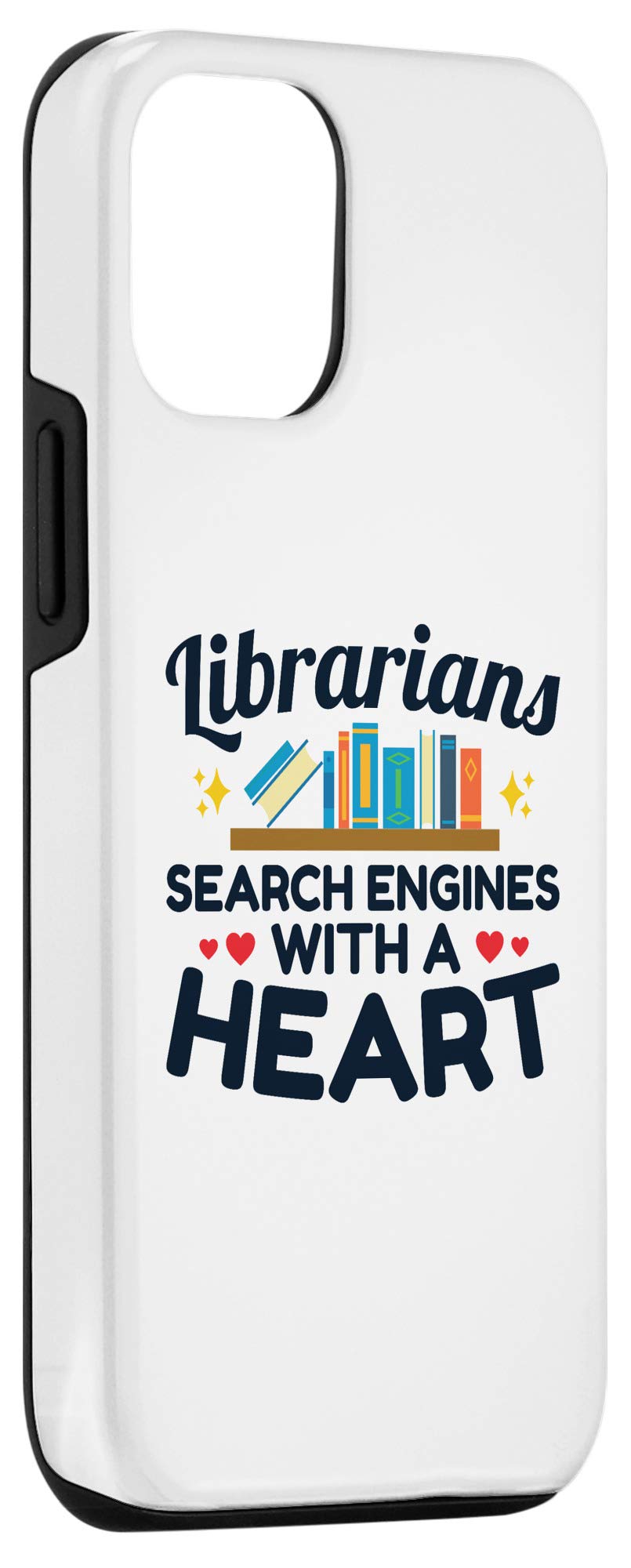 iPhone 12/12 Pro Heart-Shaped Librarian Library Case - Cute Book-Themed Phone Cover for Librarians & Book Lovers - Perfect Gift for Library Workers & Bibliophiles (Use at Libraries, Bookstores & Reading Events)