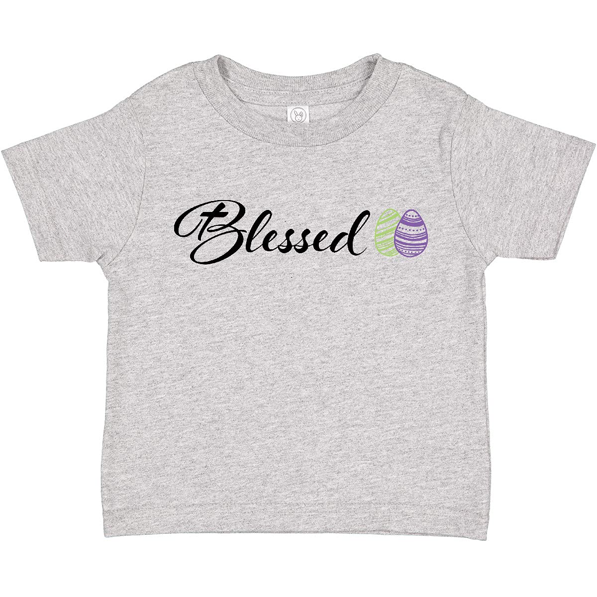 Easter Blessed Toddler T-Shirt - Green & Purple Eggs Design for Kids