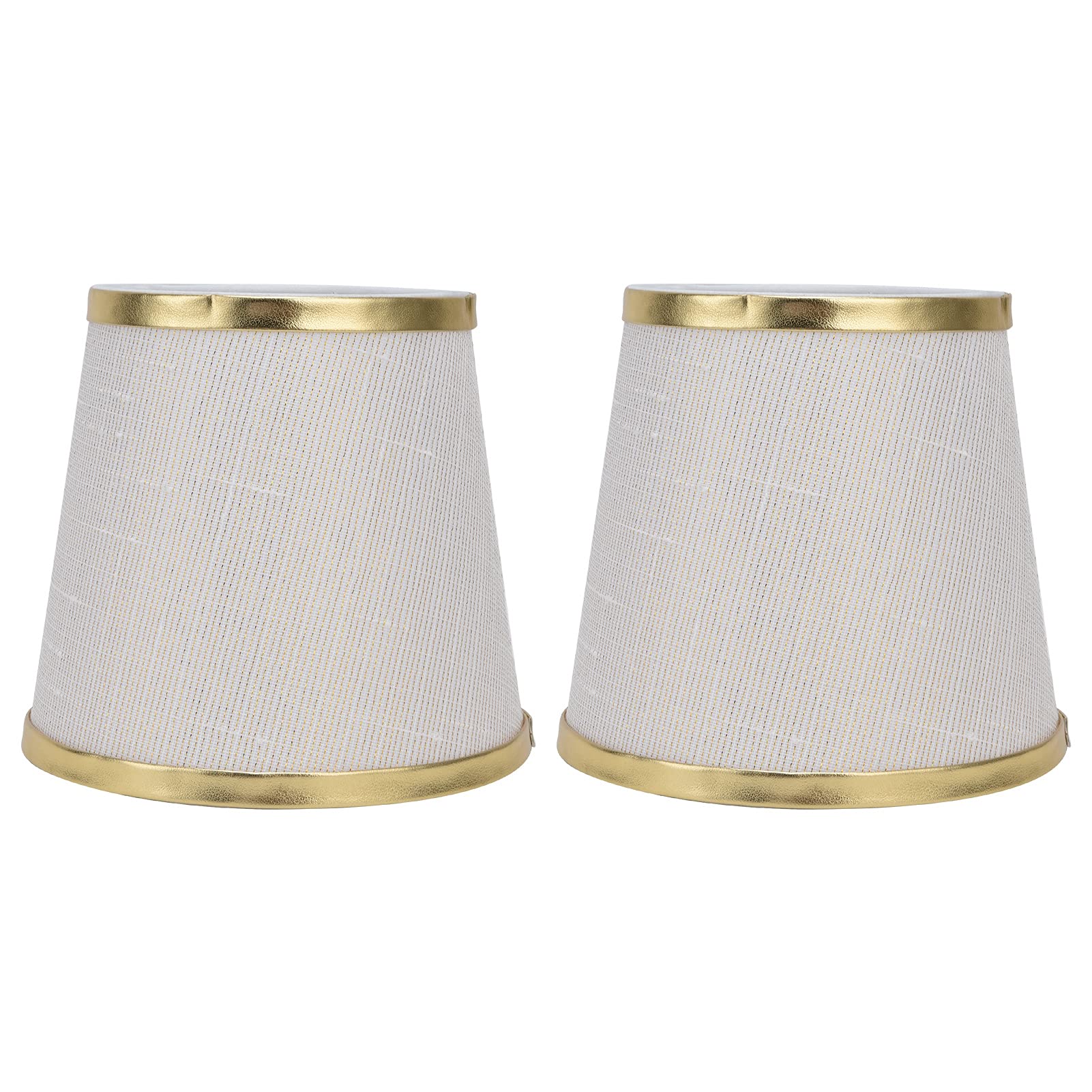2PCS Creamy White Fabric Lampshades for E14 Bulb - Candle Chandelier Wall & Table Lamp Shades - Perfect for Bedroom, Living Room, and Dining Room Lighting Decor