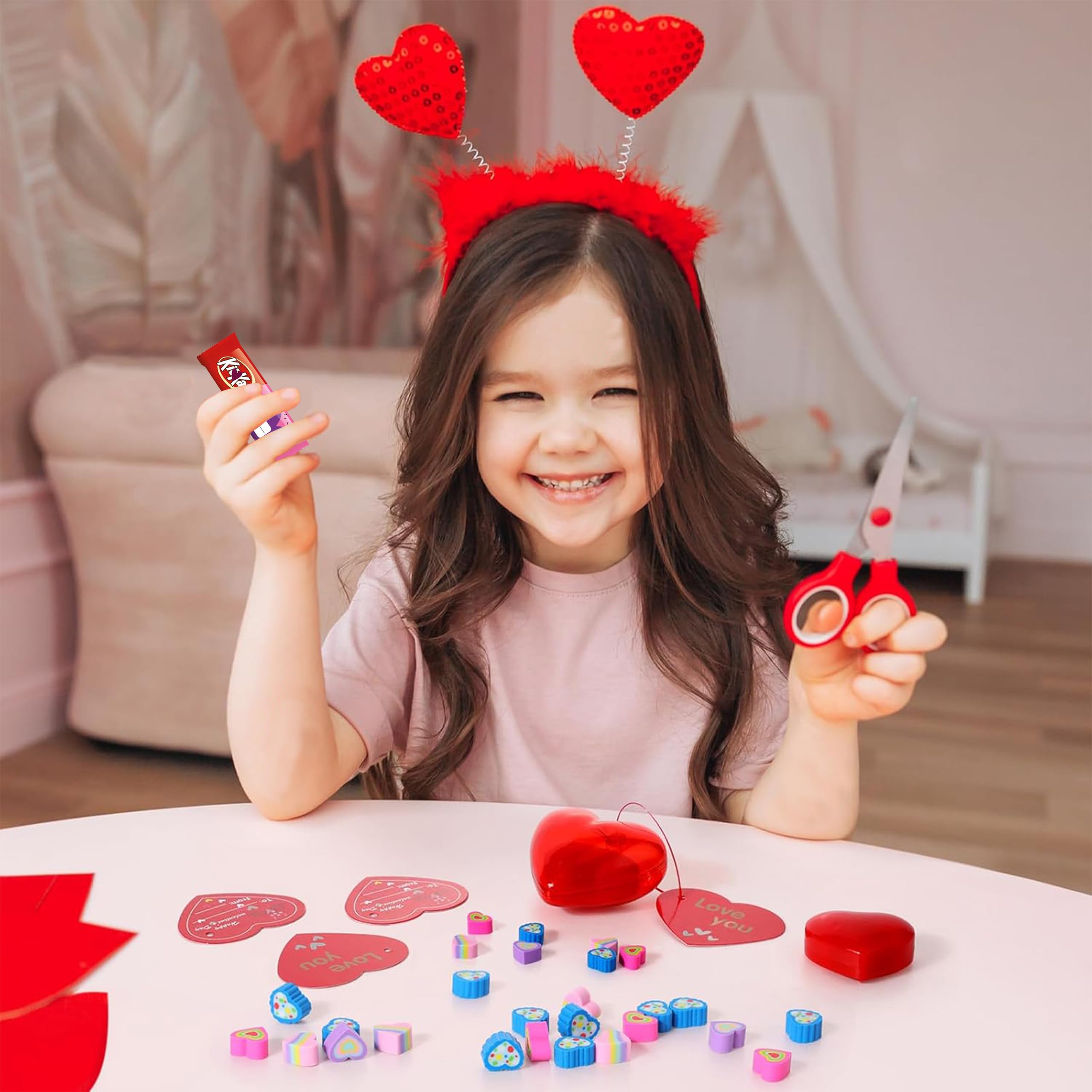 KitKat Milk Chocolate Mini Bars - 64 Individually Wrapped Wafer Candies with Heart Decorations | Perfect for Valentine's Gifts, Party Favors & Office Treats | Bulk Chocolate Snacks for Sharing