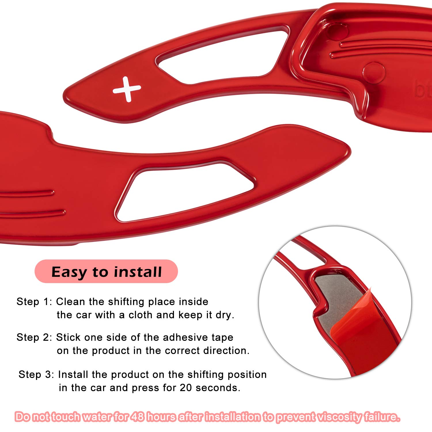 High-Performance Red Aluminum Steering Wheel Paddle Shifter Extension Cover - Interior Upgrade for Honda Accord, Civic, Insight, CR-V - Perfect for Racing & Enhanced Driving Experience