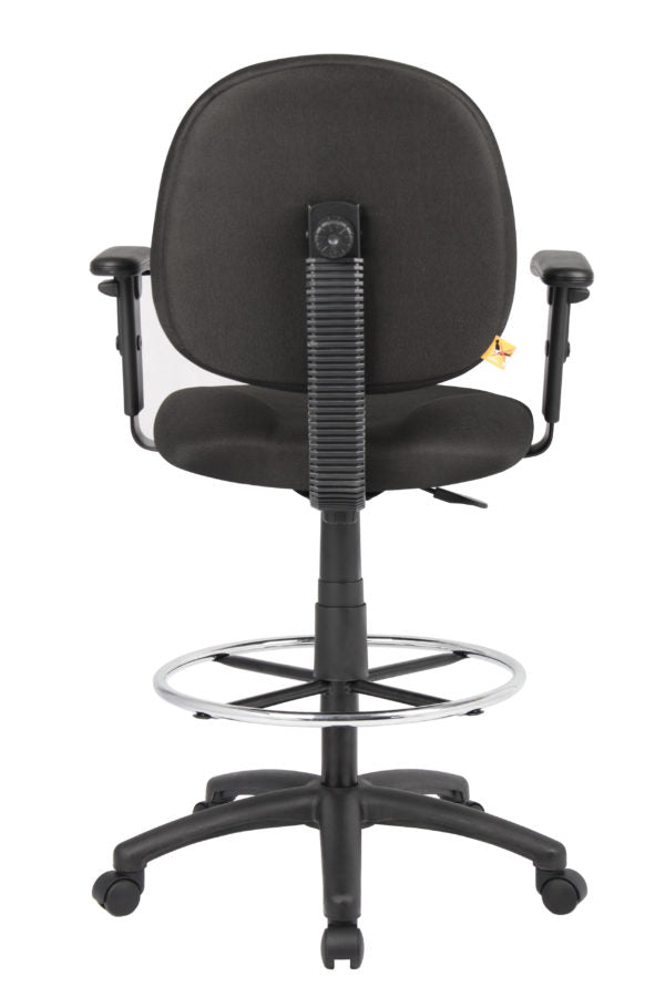 Ergonomic Adjustable Fabric Drafting Stool with Footrest - Perfect for Architects, Artists & Tattoo Studios - Comfortable Seating for Long Work Sessions