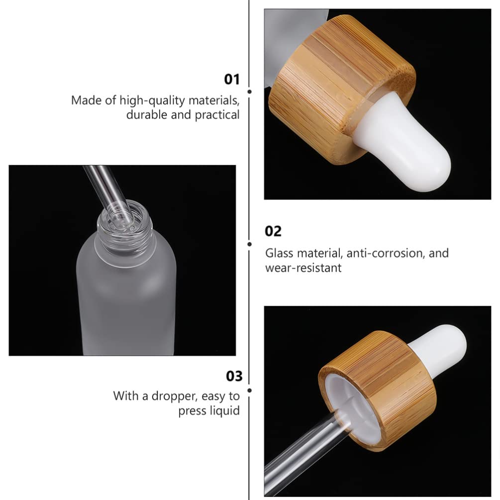 EXCLUZO 5-Pack Glass Dropper Bottles with Bamboo Lids - Leakproof Essential Oil Containers for Travel, DIY Blends & Aromatherapy - Perfect for Essential Oils, Perfumes, Serums & Liquid Storage