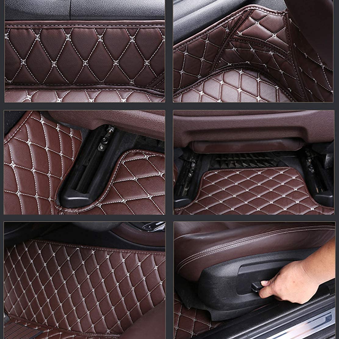 Custom Fit Car Floor Mats - Full Coverage All-Weather Protection Non-Slip Leather Liners (Black Stripes) for SUVs, Trucks & Sedans | Perfect for Daily Commute, Road Trips & Off-Road Adventures