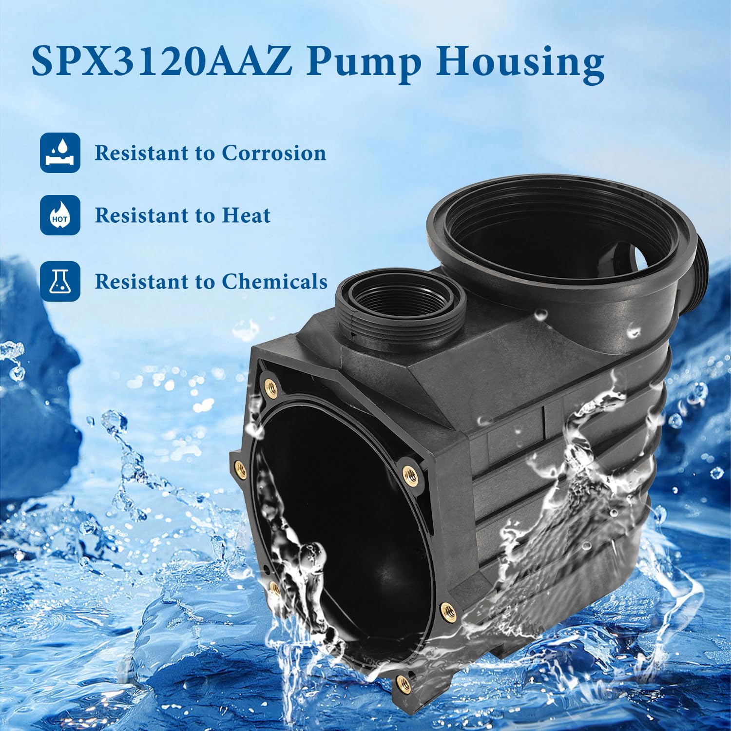 SPX3120AAZ Pump Housing and Strainer - 2 Inch Threaded Style with Drain Plugs for Hayward Super II Pump | Replacement Pool Pump Strainer Housing for In-Ground Pools | Compatible with Above Ground Pools, Spas, and Water Filtration Systems
