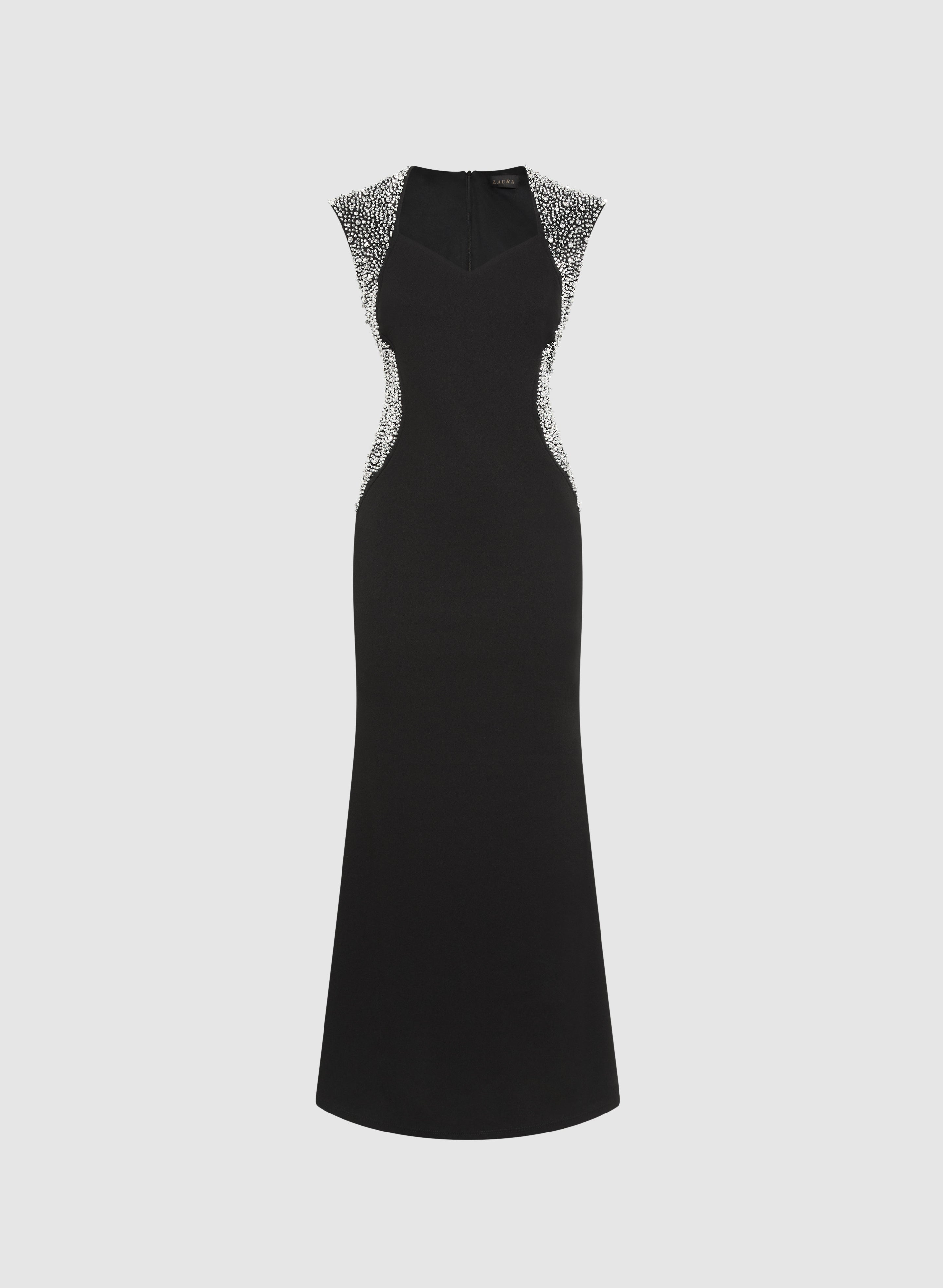 Elegant Crystal Embellished Party Dress for Women - Sparkling Evening Gown for Prom, Wedding & Special Occasions
