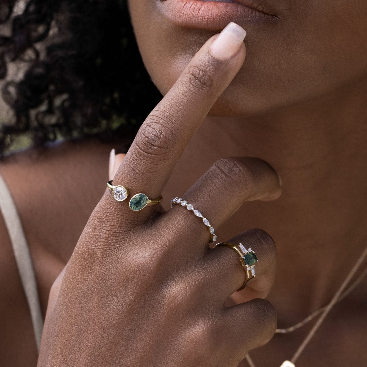 Wild Forest Tourmaline and Diamond Ring - Elegant Jewelry for Women, Perfect for Weddings, Anniversaries & Special Occasions
